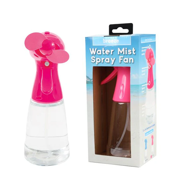 Breeze Mist Spray Fan Pink With Batteries - Image 3