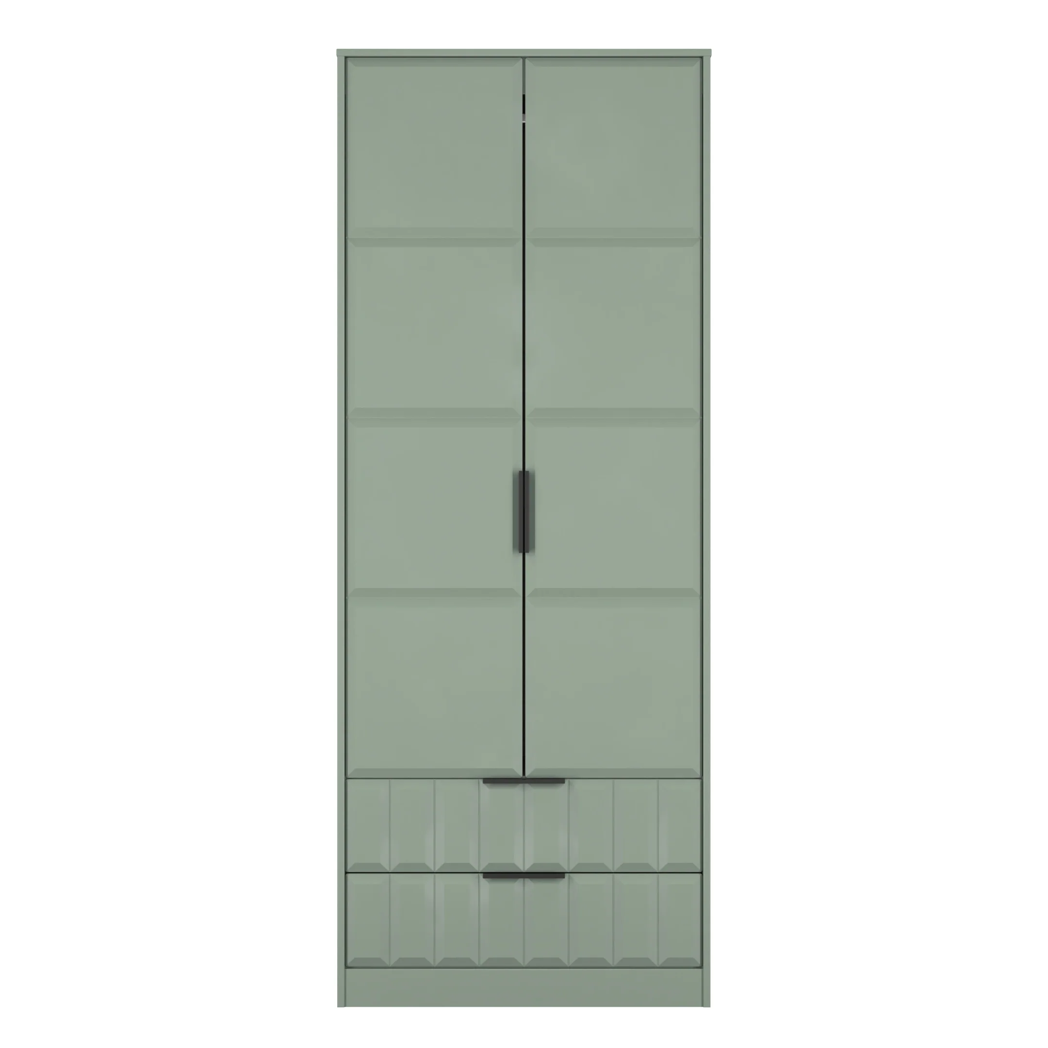Bremen Ready Assembled 2 Door 2 Drawer Wardrobe in Reed Green