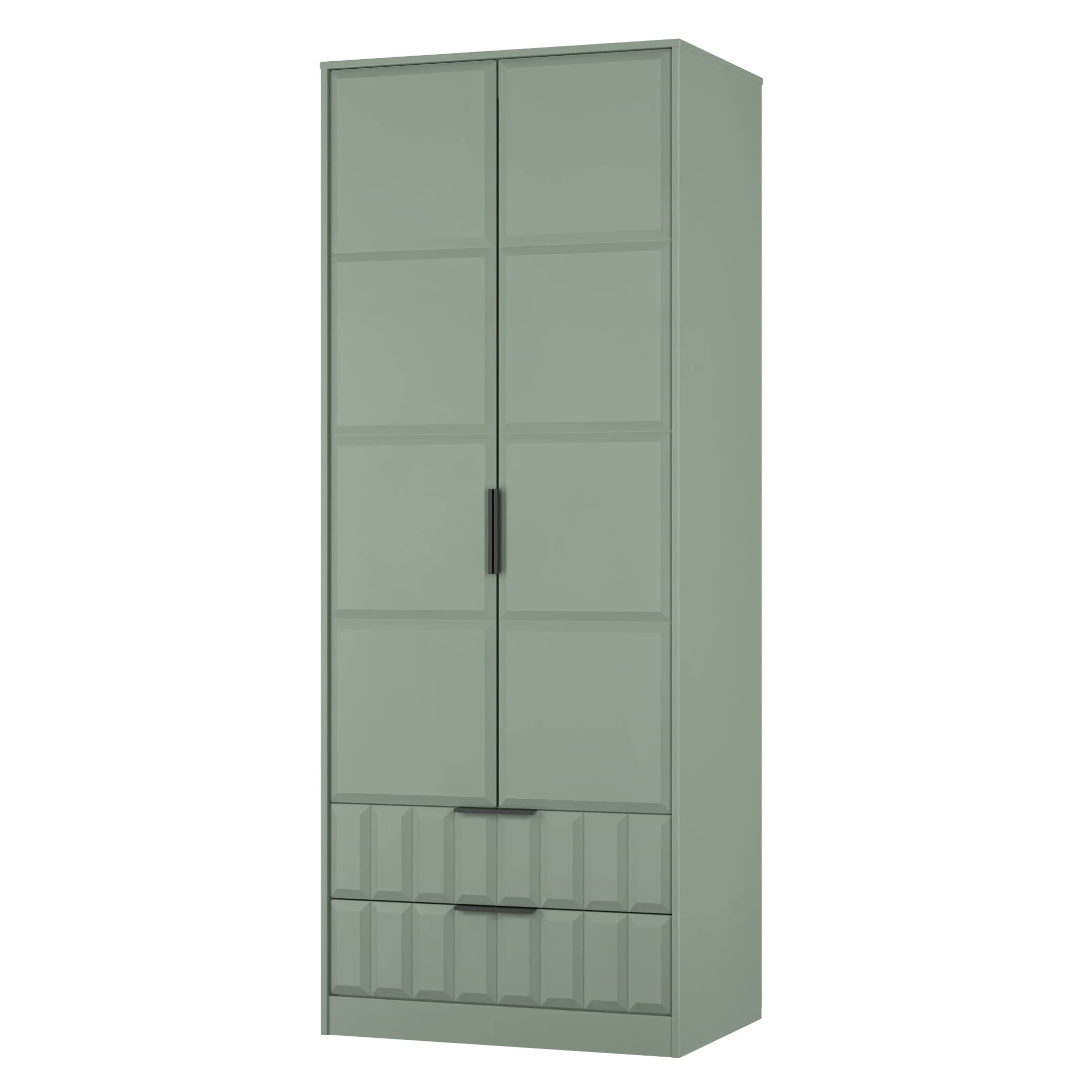 Bremen Ready Assembled 2 Door 2 Drawer Wardrobe in Reed Green - Image 3