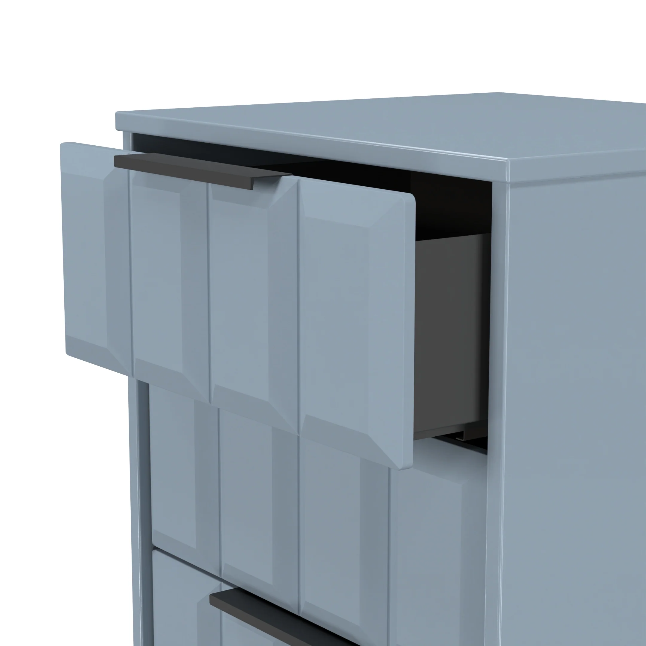 Bremen Ready Assembled 5 Drawer Tallboy in Denim Blue - Image 5