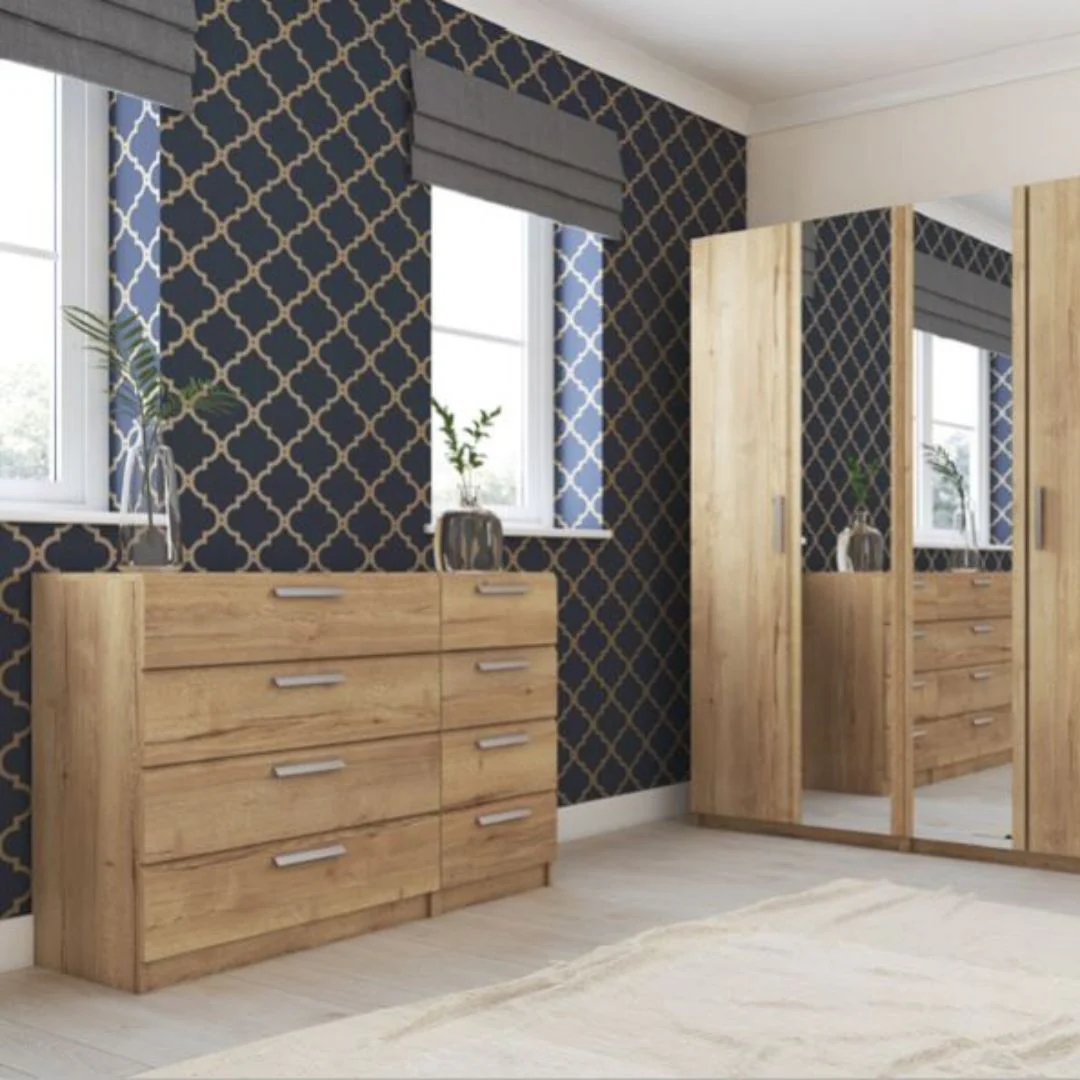 Buckingham Ready Assembled Chest of Drawers with 5 Drawers Tallboy - Natural Rustic Oak - Image 8