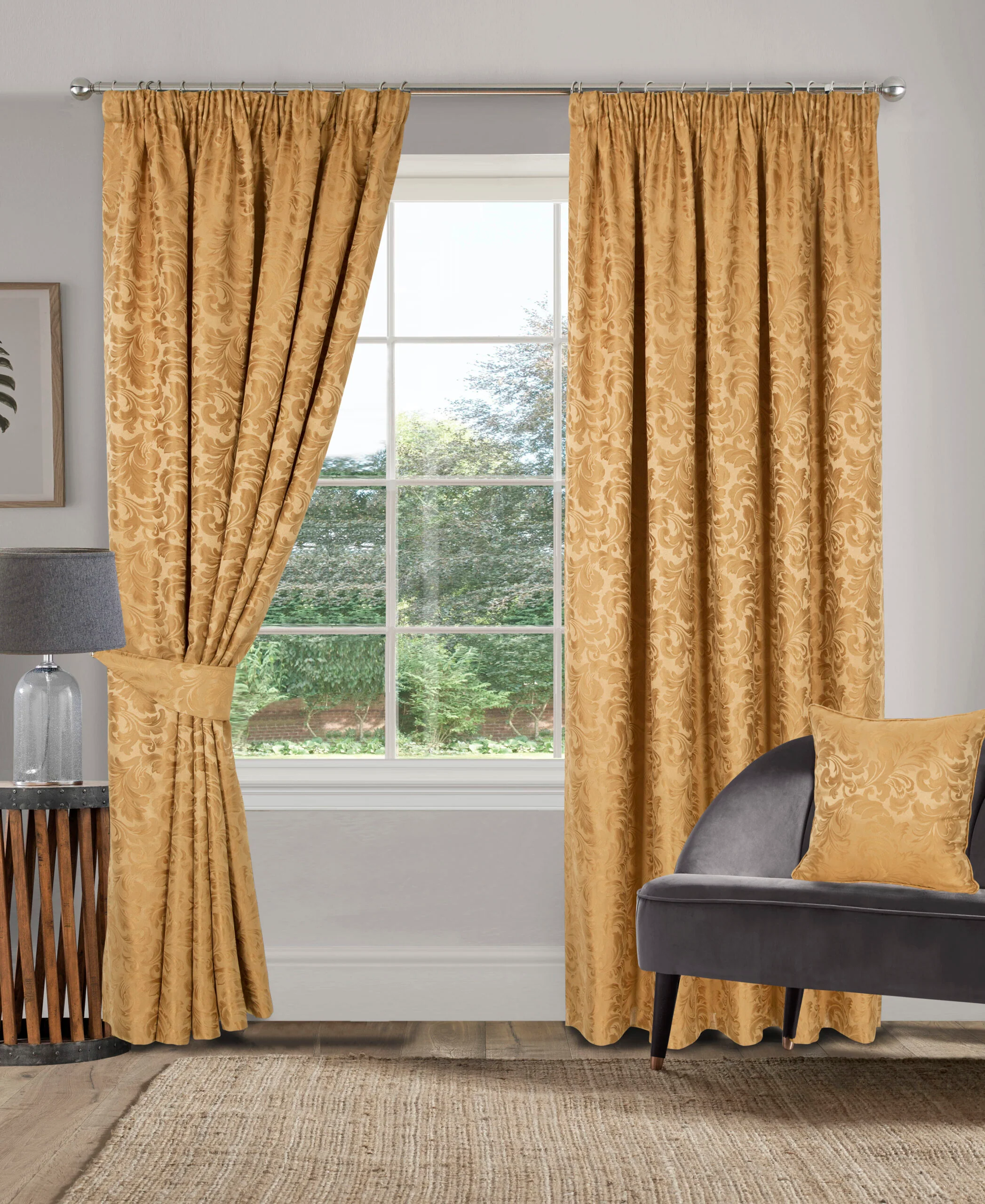 BUCKINGHAM GOLD POLYESTER FILLED CUSHION COVER - Image 2