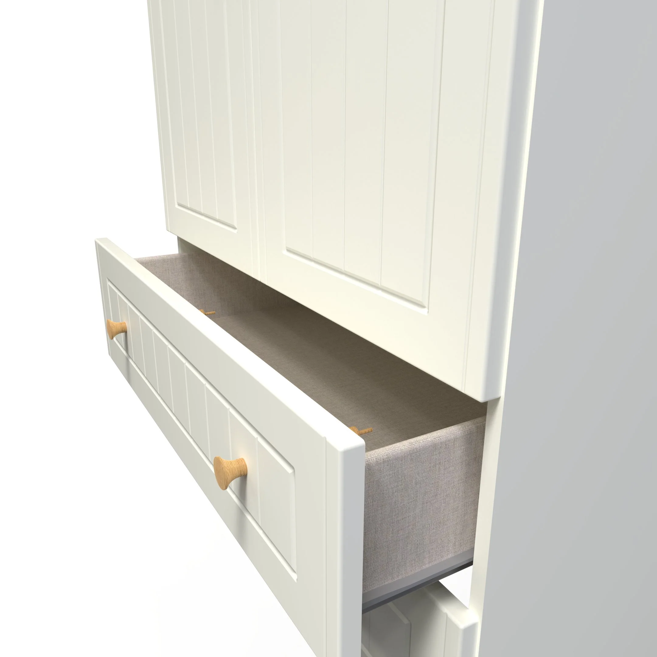 Byland Ready Assembled 2 Door 2 Drawer Wardrobe in Cream Ash & Modern Oak - Image 17