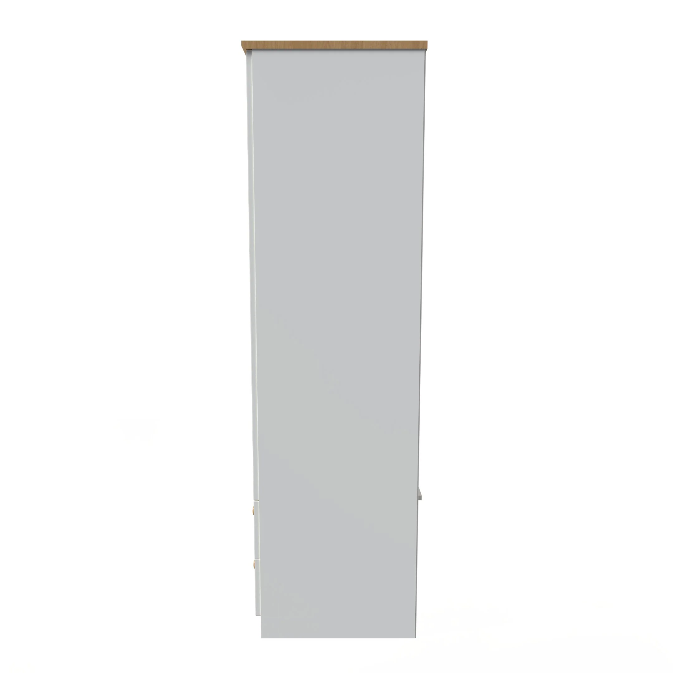 Byland Ready Assembled 2 Door 2 Drawer Wardrobe in Cream Ash & Modern Oak - Image 7