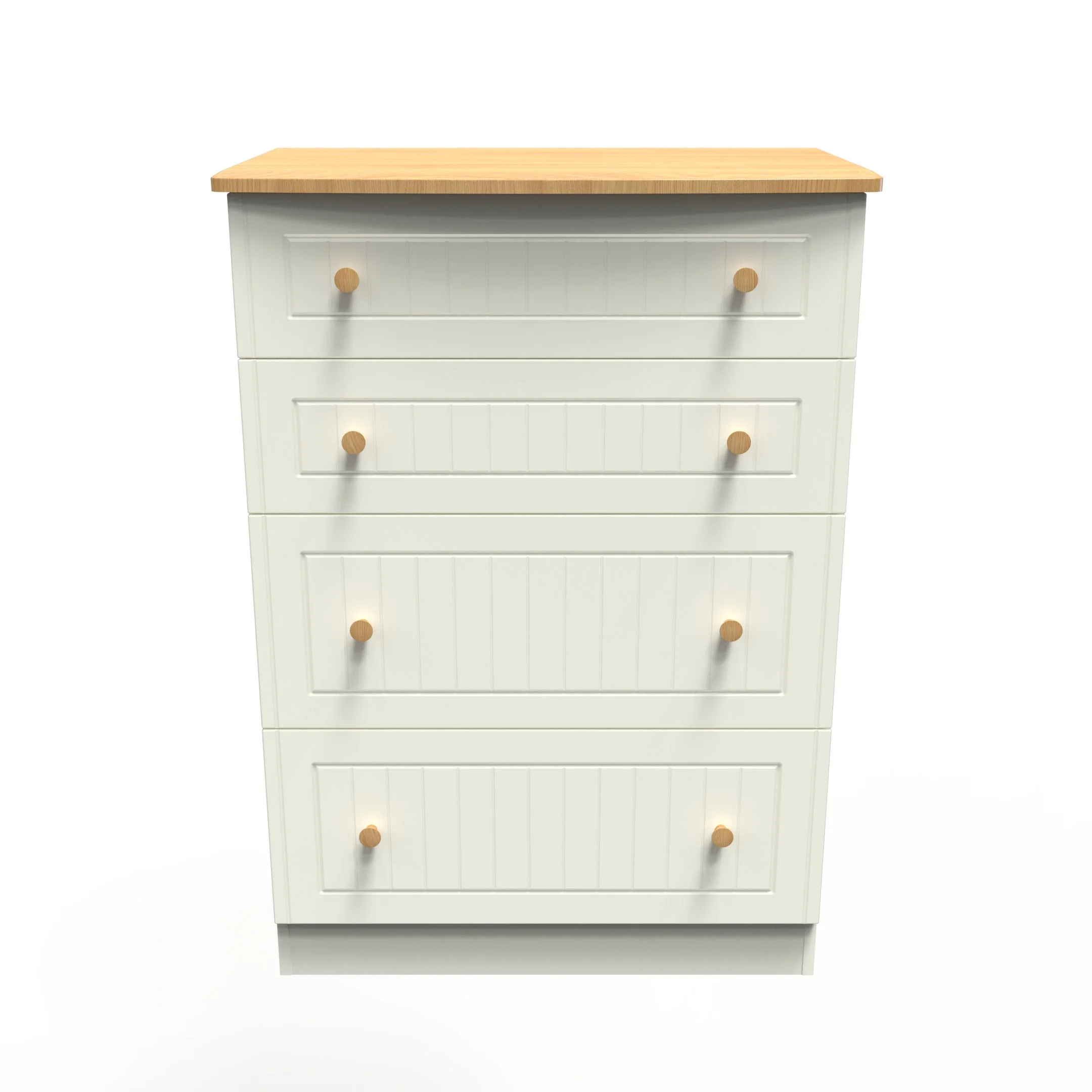 Byland Ready Assembled 4 Drawer Deep Chest in Cream Ash & Modern Oak - Image 4