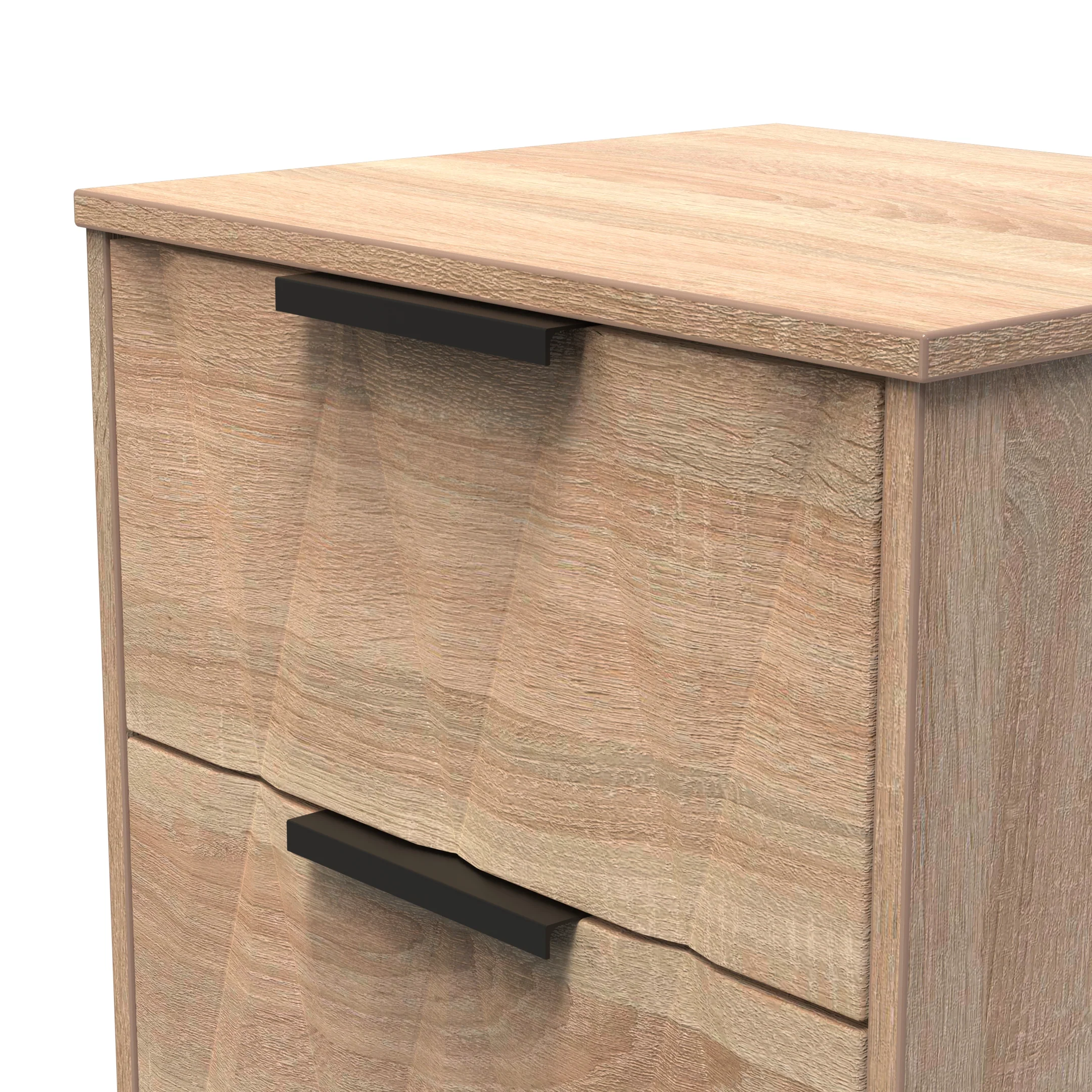 Calgary Ready Assembled 2 Drawer Bedside Cabinet in Bardolino Oak - Image 4