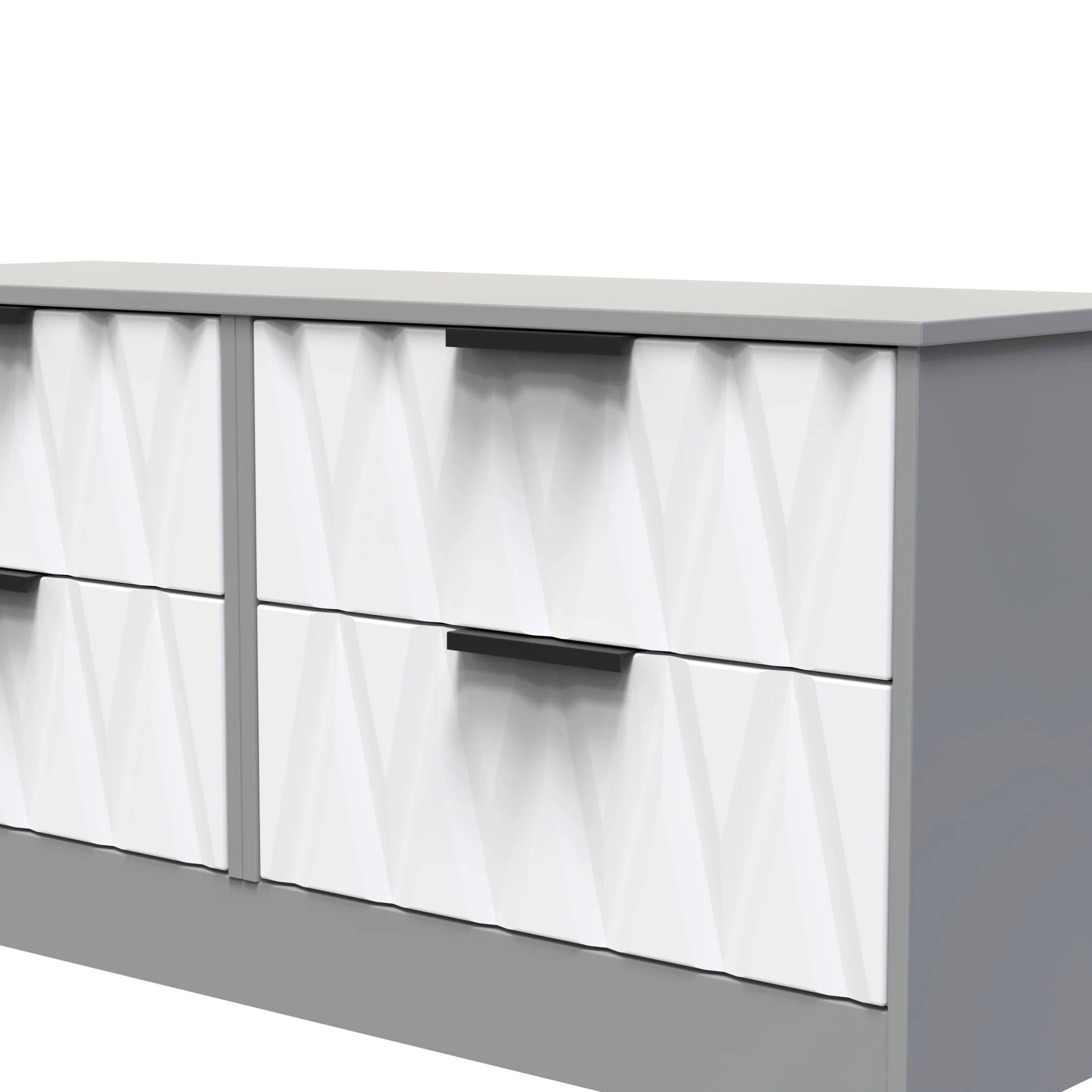 Calgary Ready Assembled 4 Drawer Bed Box in White Matt & Dusk Grey - Image 2