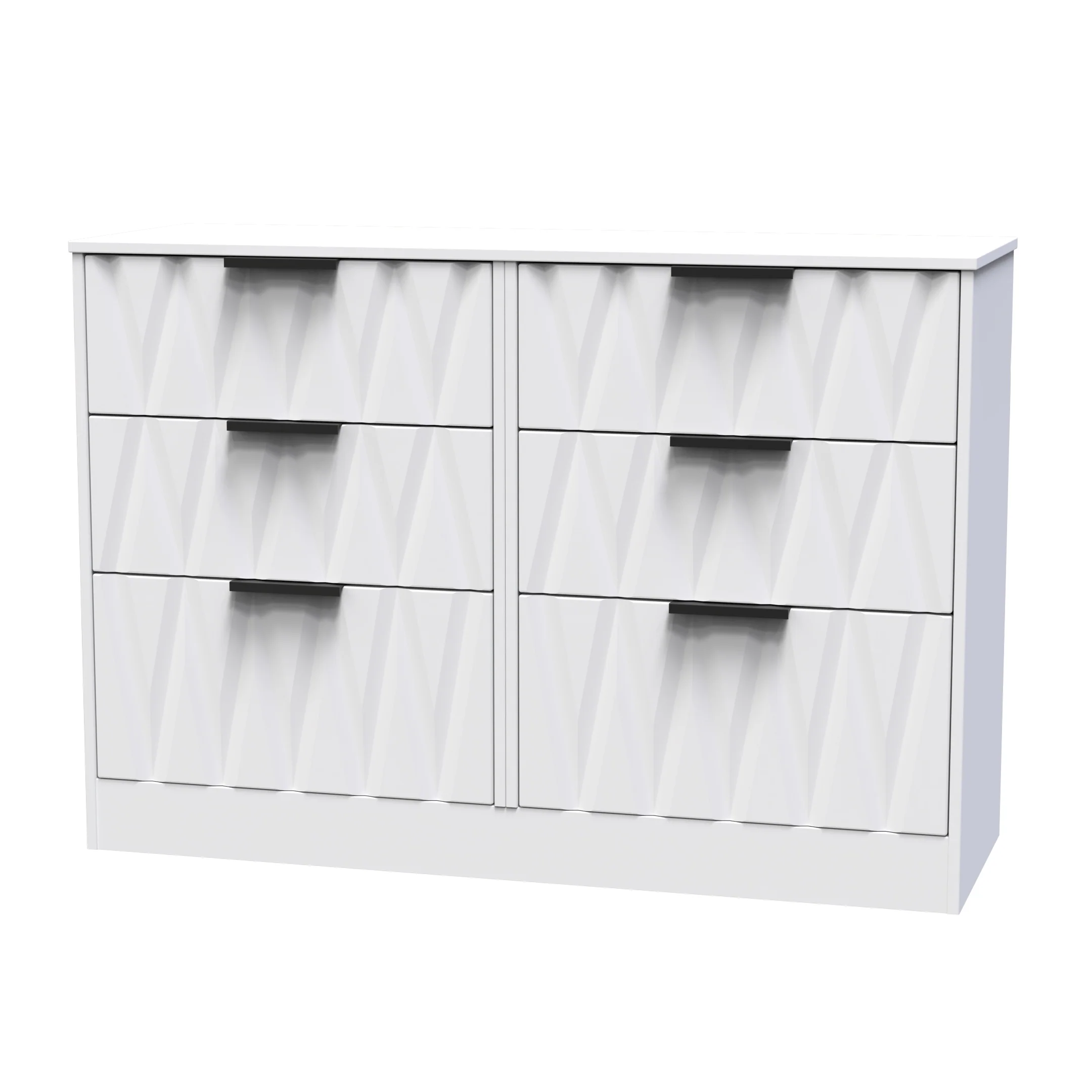 Calgary Ready Assembled 6 Drawer Wide Chest in White Matt - Image 3