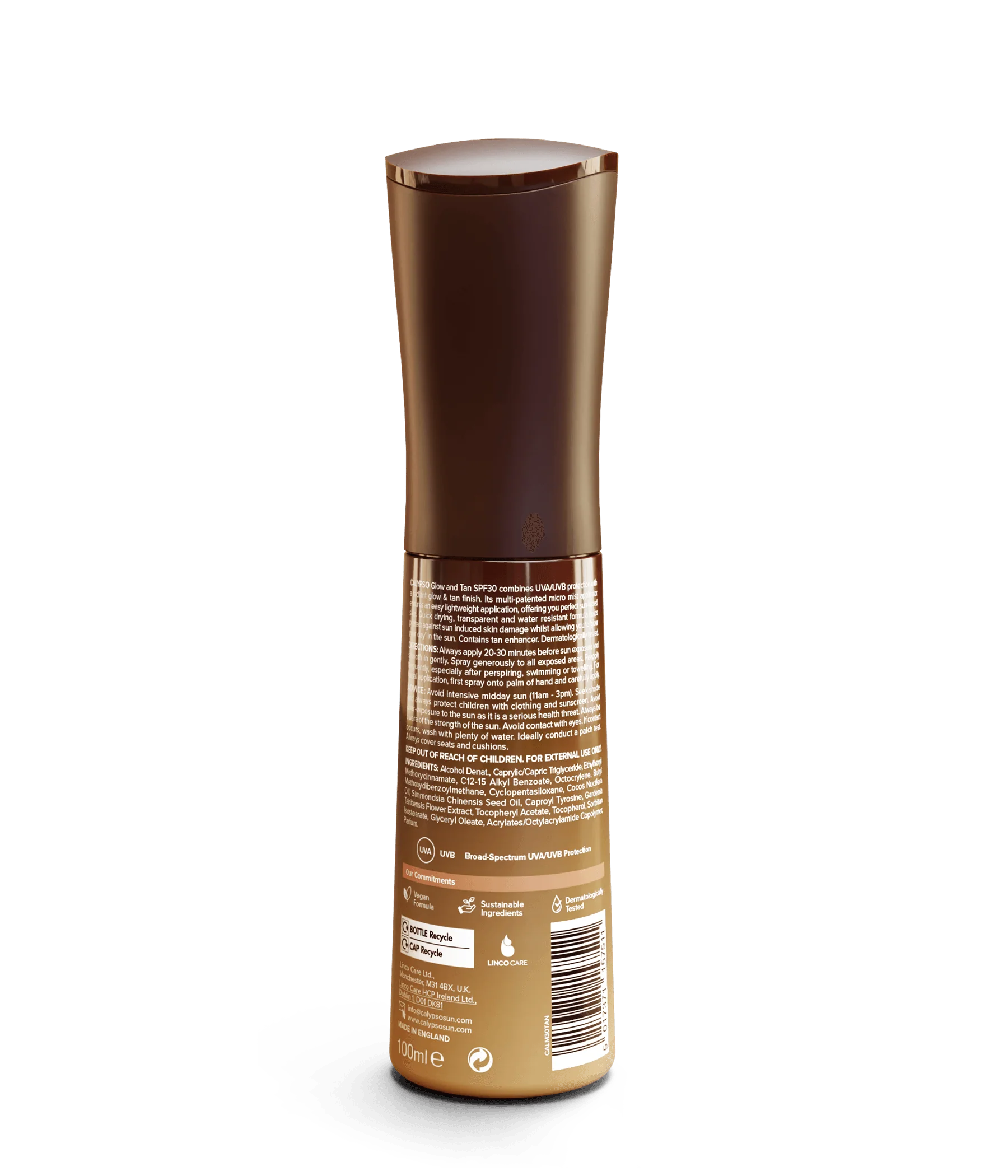 Calypso Glow & Tan Mist SPF15 / SPF30 100ml - Radiant Tanning Spray With UVA/UVB Protection, Quick Dry & Non-Greasy - Image 4