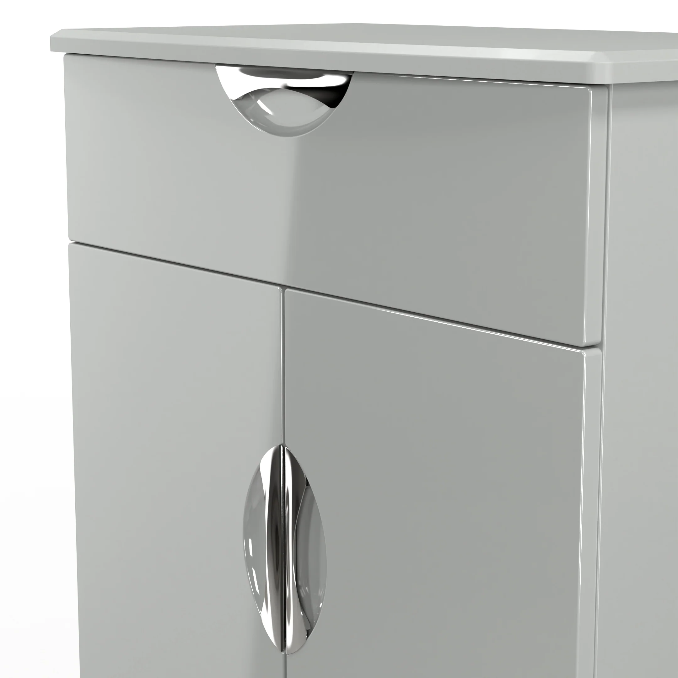 Camden 1 Drawer 2 Door Sideboard in Grey Gloss & Dusk Grey - Ready Assembled - Image 5