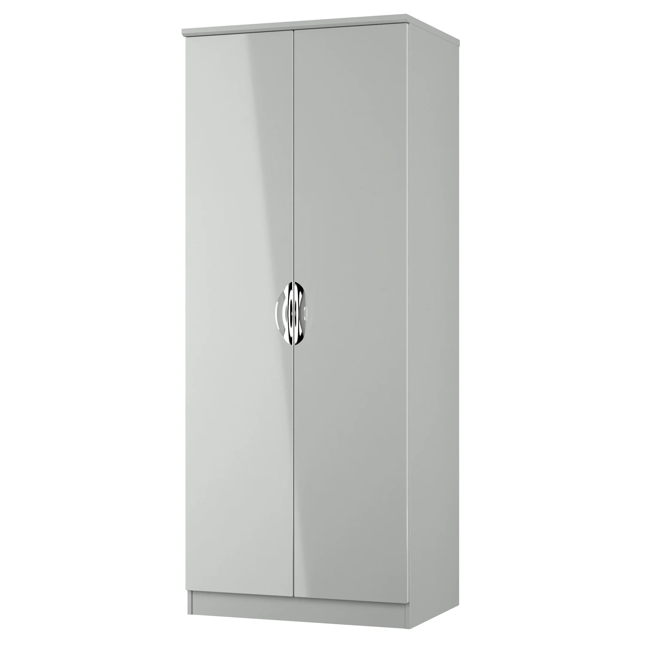 Camden 2 Door Wardrobe in Grey Gloss & Dusk Grey - Ready Assembled - Image 4
