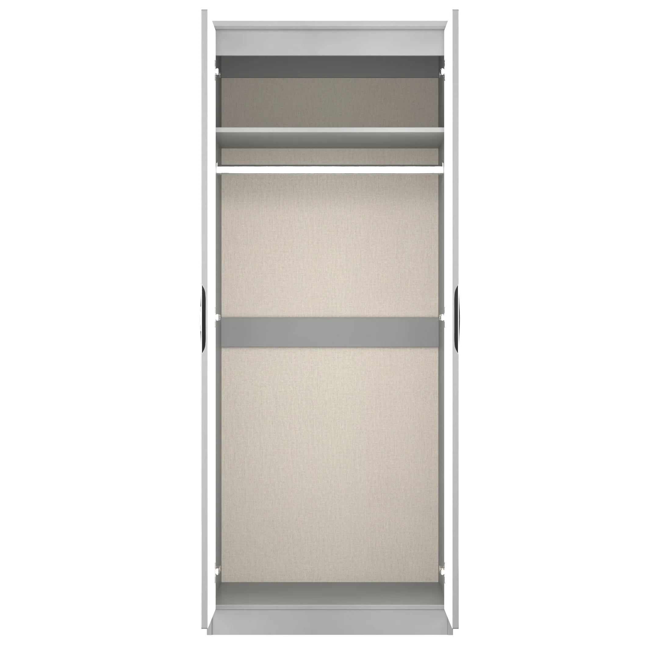 Camden 2 Door Wardrobe in Grey Gloss & Dusk Grey - Ready Assembled - Image 7