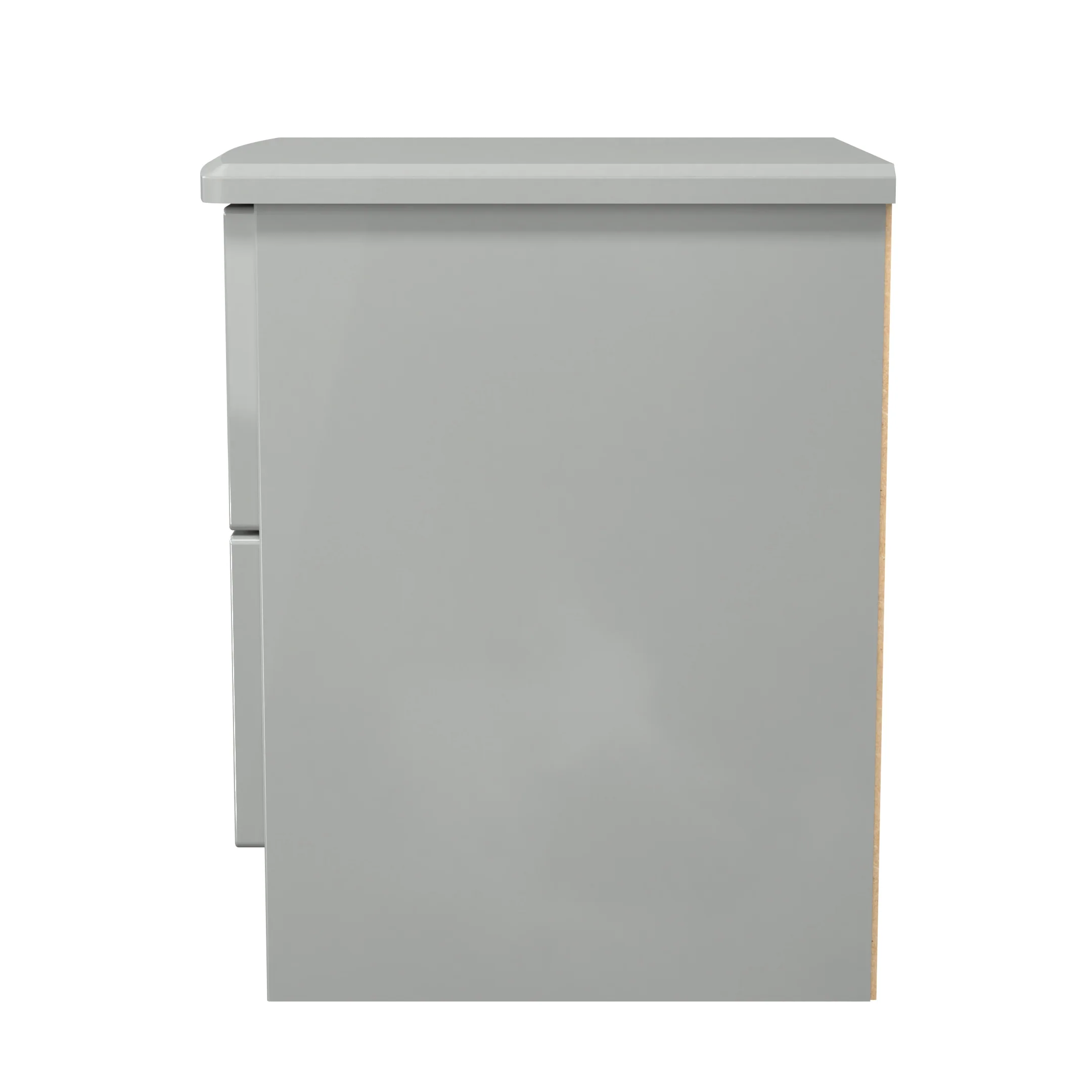 Camden 2 Drawer Bedside Cabinet in Grey Gloss & Dusk Grey - Ready Assembled - Image 3