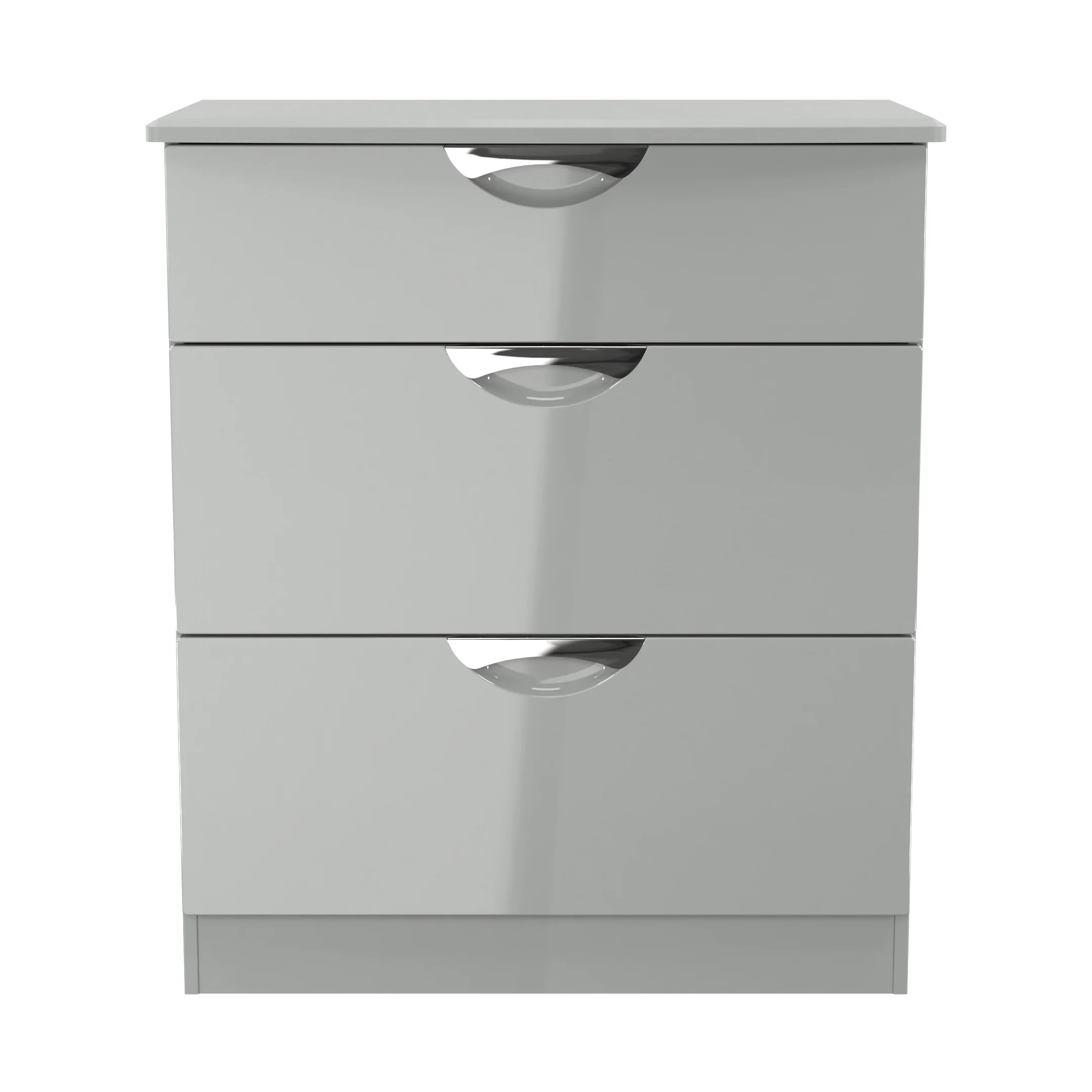 Camden 3 Drawer Deep Chest in Grey Gloss & Dusk Grey - Ready Assembled - Image 2