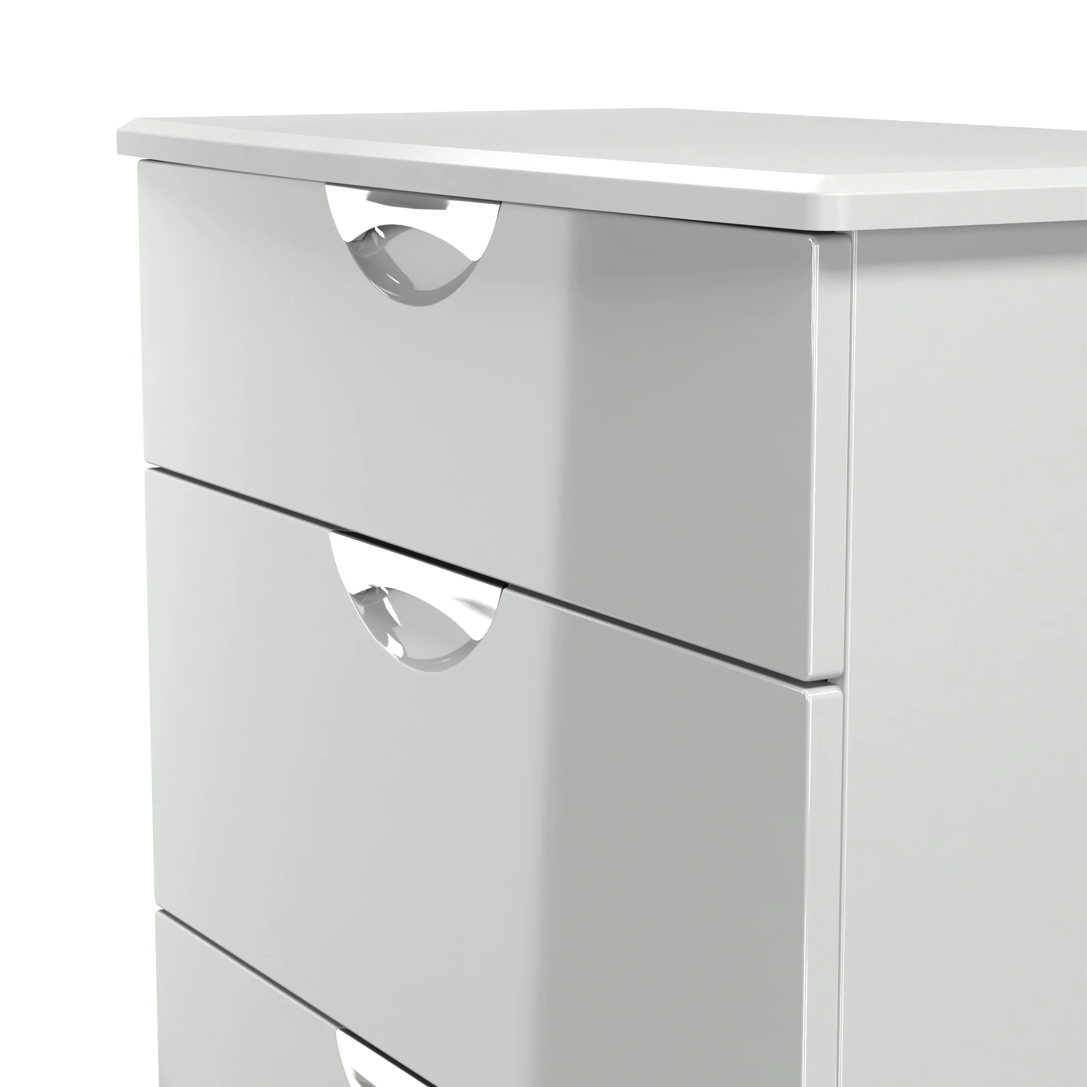 Camden 3 Drawer Deep Chest in Grey Gloss & Dusk Grey - Ready Assembled - Image 5