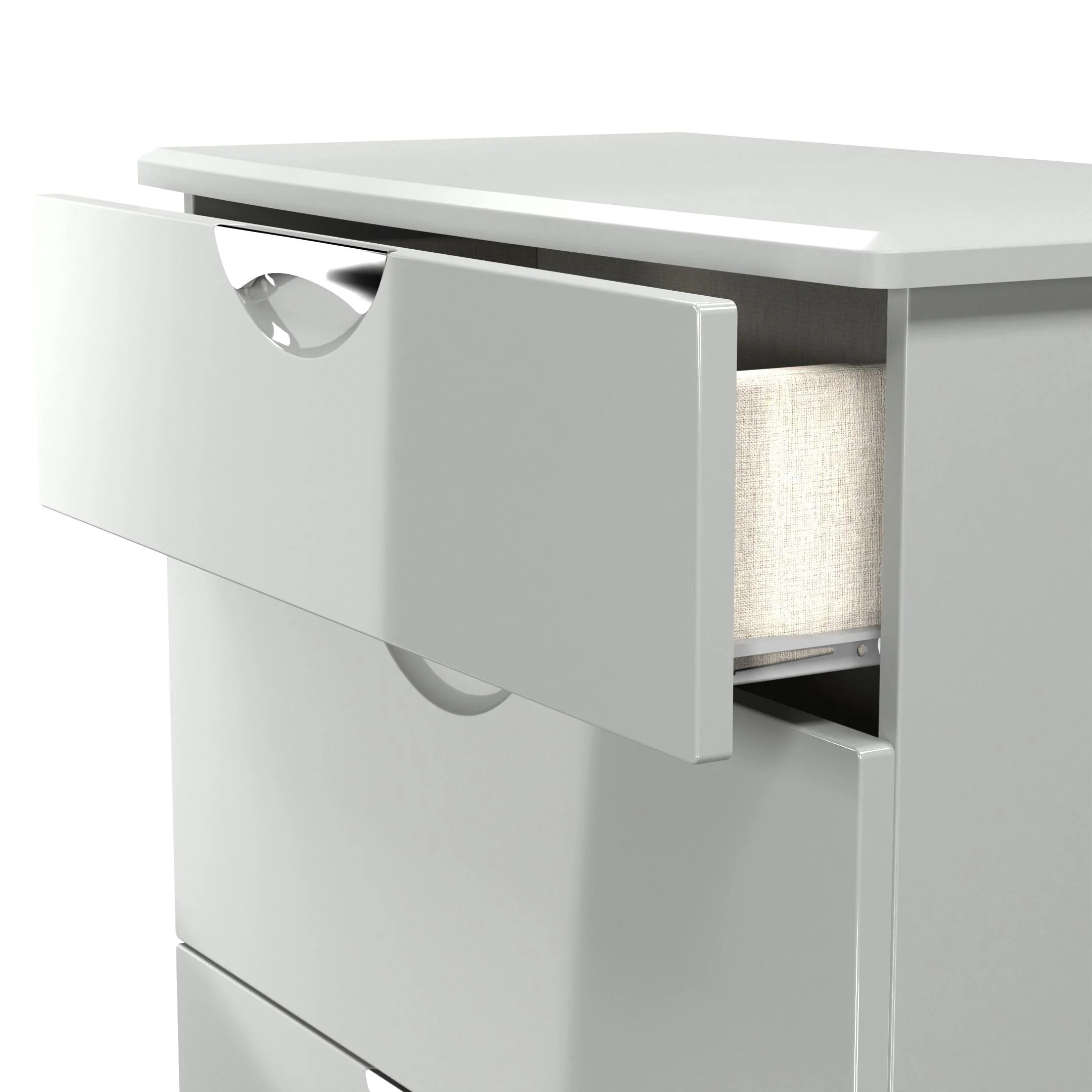 Camden 3 Drawer Deep Chest in Grey Gloss & Dusk Grey - Ready Assembled - Image 6