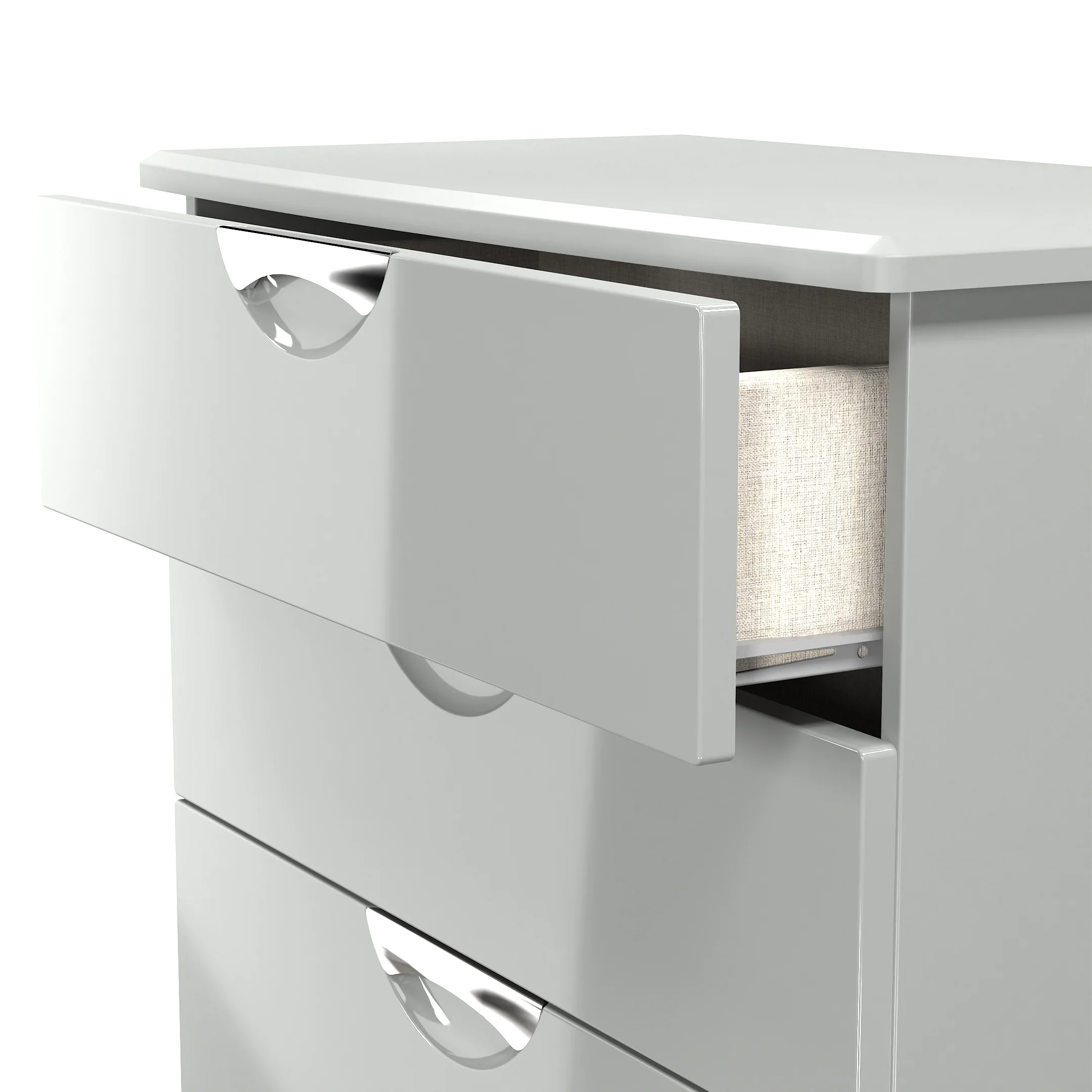 Camden 4 Drawer Deep Chest in Grey Gloss & Dusk Grey - Ready Assembled - Image 6