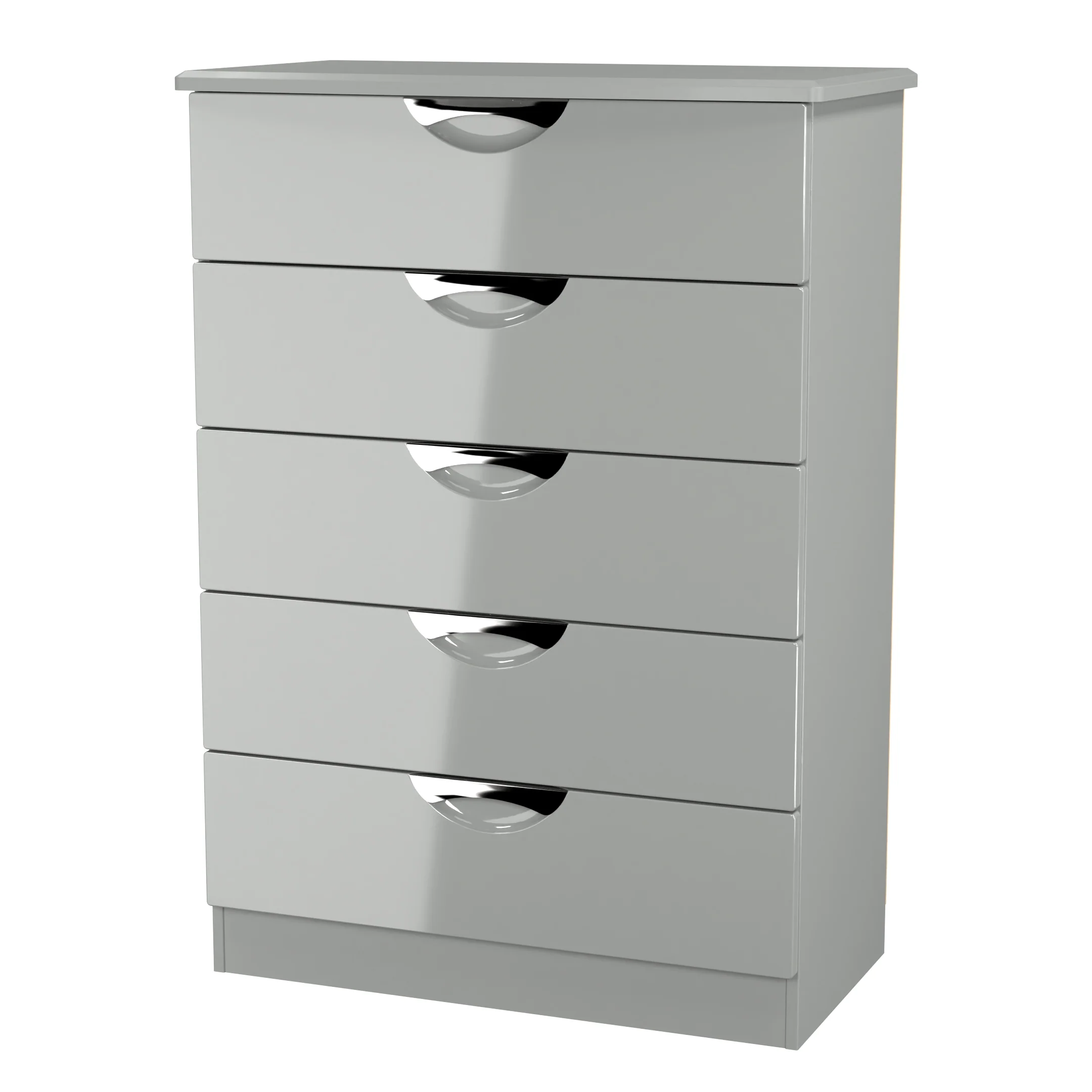 Camden 5 Drawer Chest in Grey Gloss & Dusk Grey - Ready Assembled - Image 4