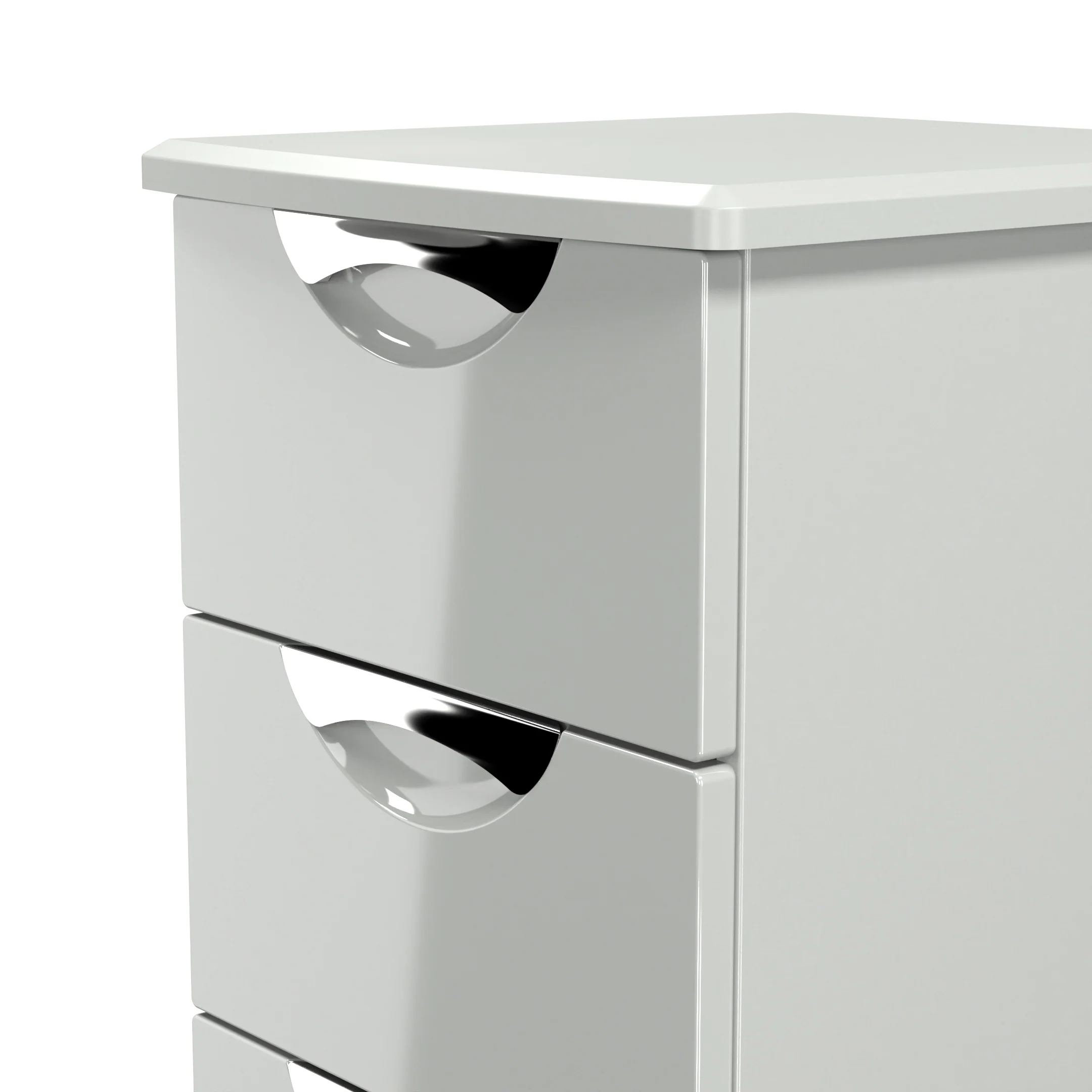 Camden 5 Drawer Tallboy in Grey Gloss & Dusk Grey - Ready Assembled - Image 5