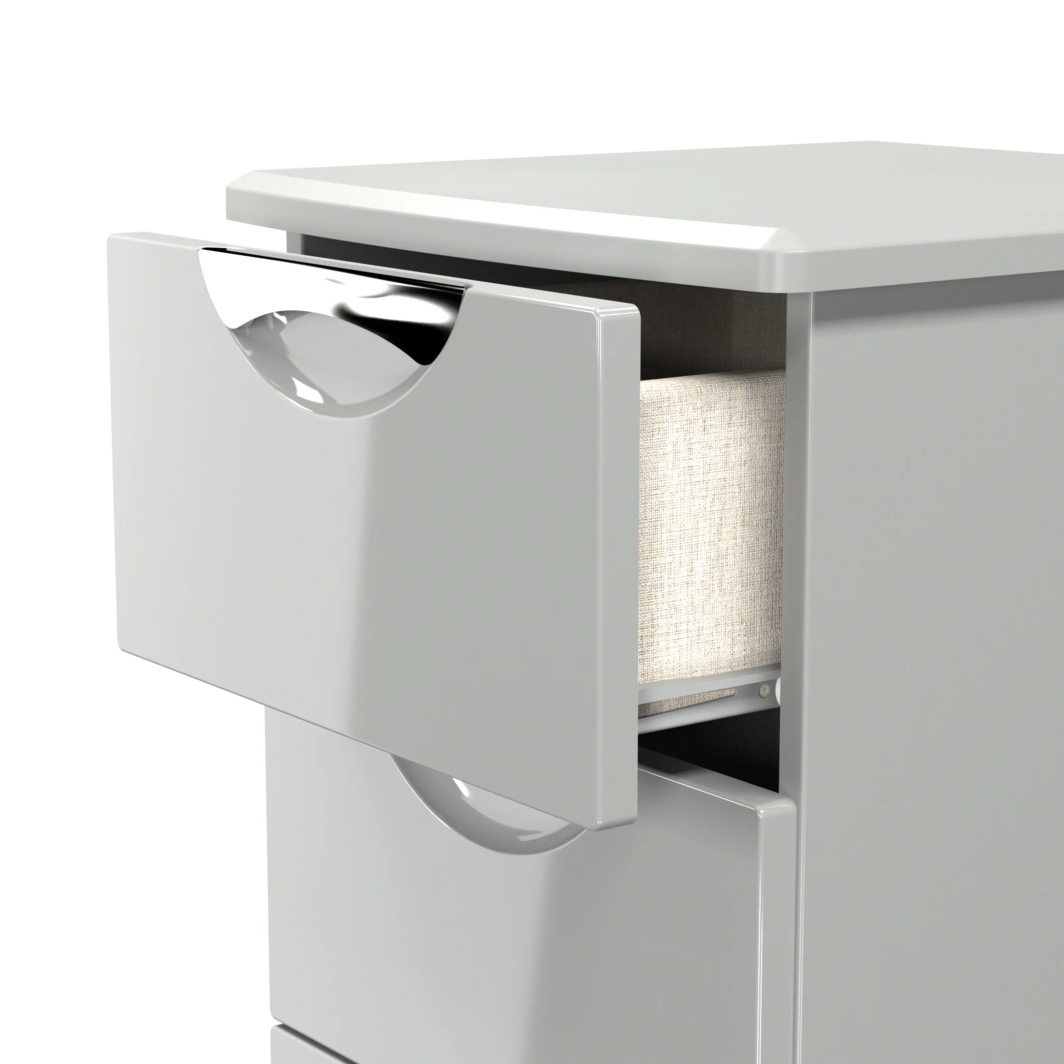 Camden 5 Drawer Tallboy in Grey Gloss & Dusk Grey - Ready Assembled - Image 6