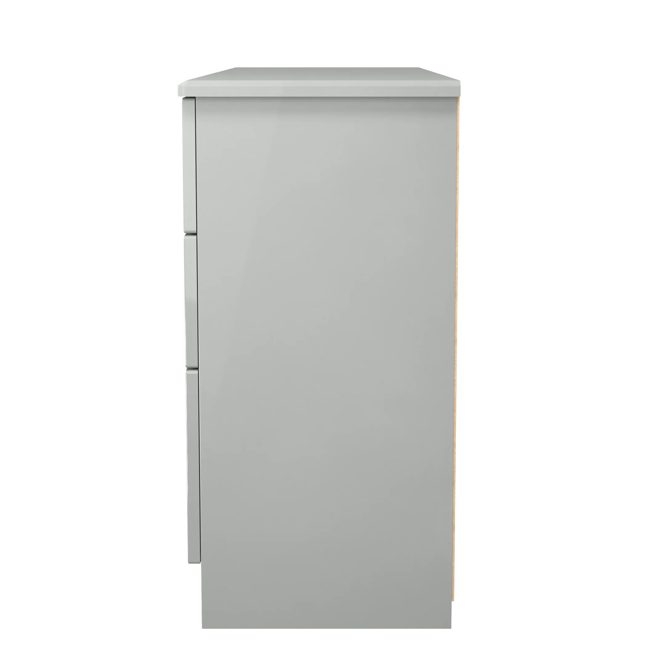 Camden Double Pedestal Desk in Grey Gloss & Dusk Grey - Ready Assembled - Image 3