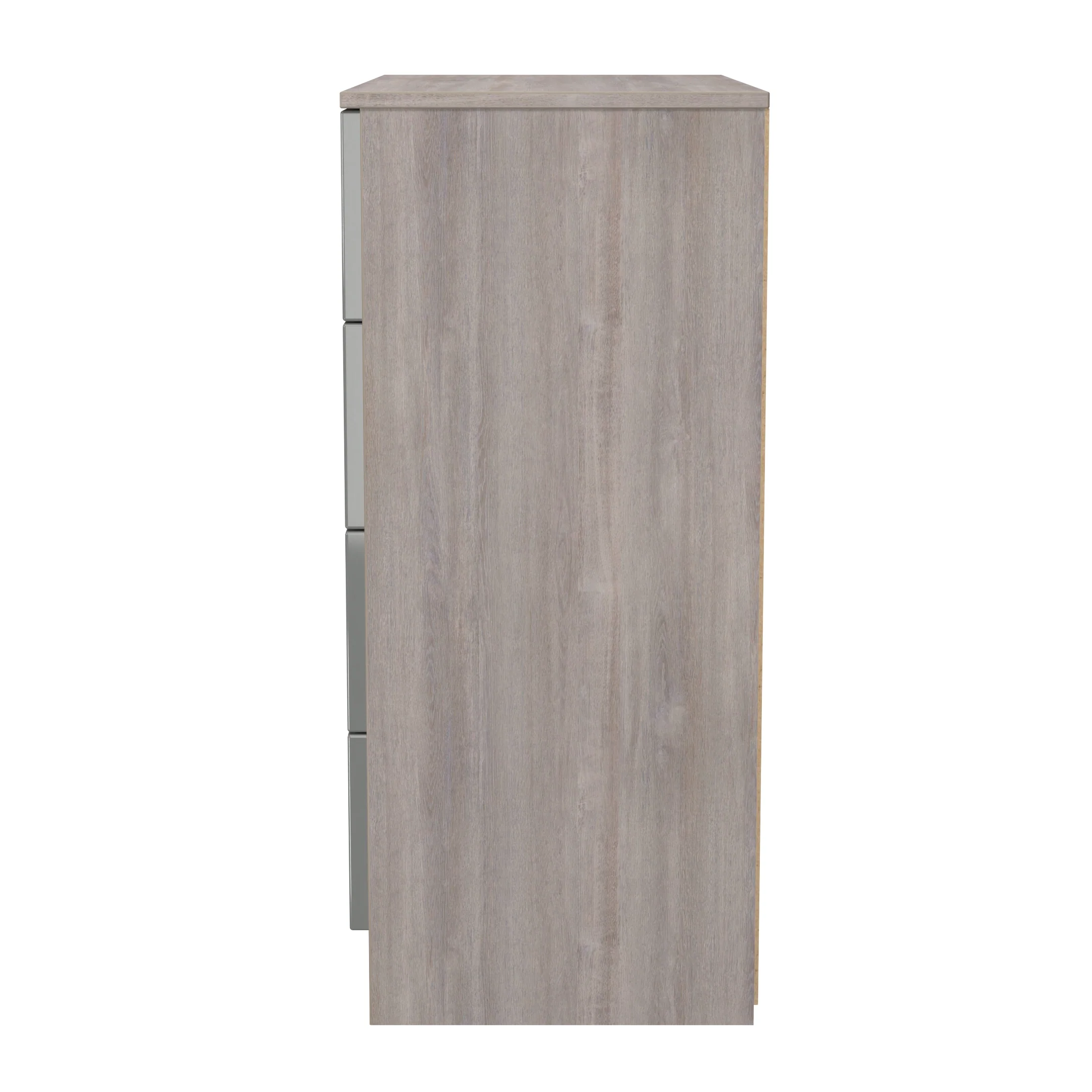 Cannes Ready Assembled 4 Drawer Chest in Grey Gloss & Grey Oak - Image 3