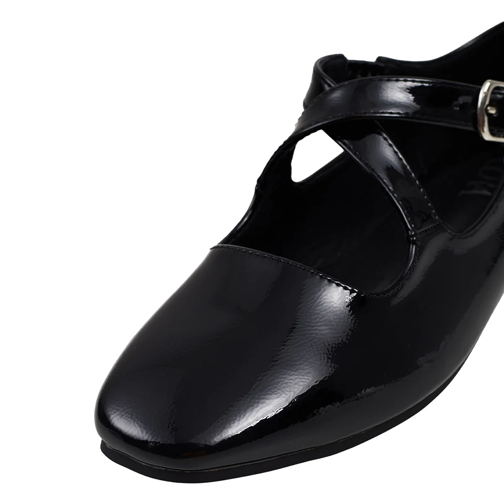 Casual Closed Toe Loafers Cross-Strap Mary Jane Shoes With Low Heel - Image 7