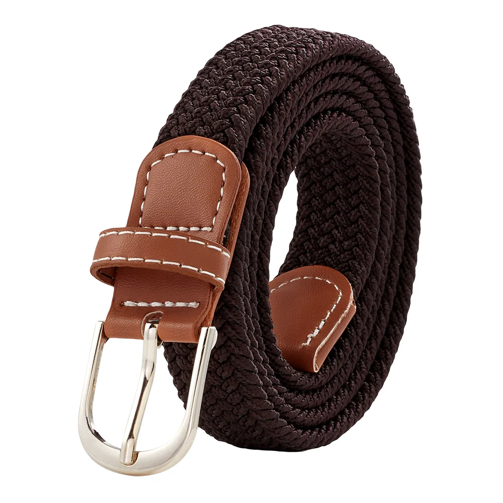 Casual Elastic Braided Belt With D-shape Pin Buckle
