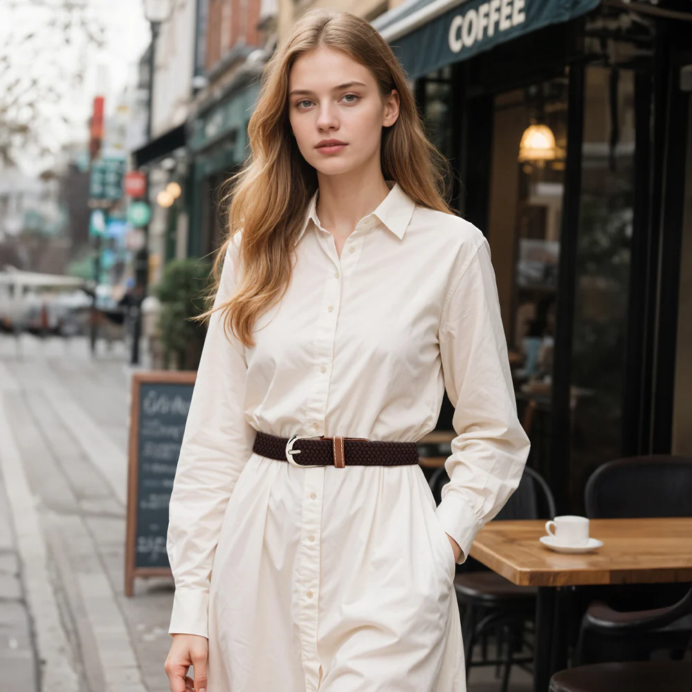 Casual Elastic Braided Belt With D-shape Pin Buckle - Image 2