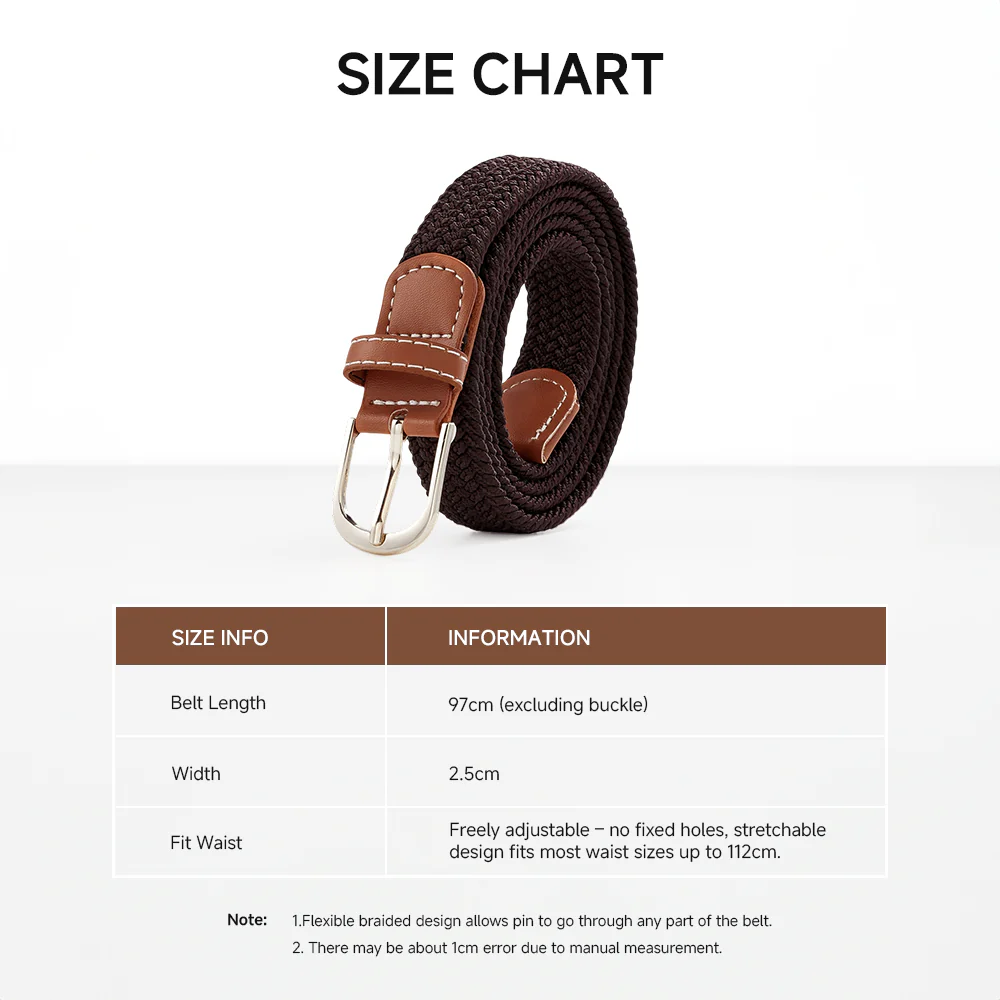 Casual Elastic Braided Belt With D-shape Pin Buckle - Image 8