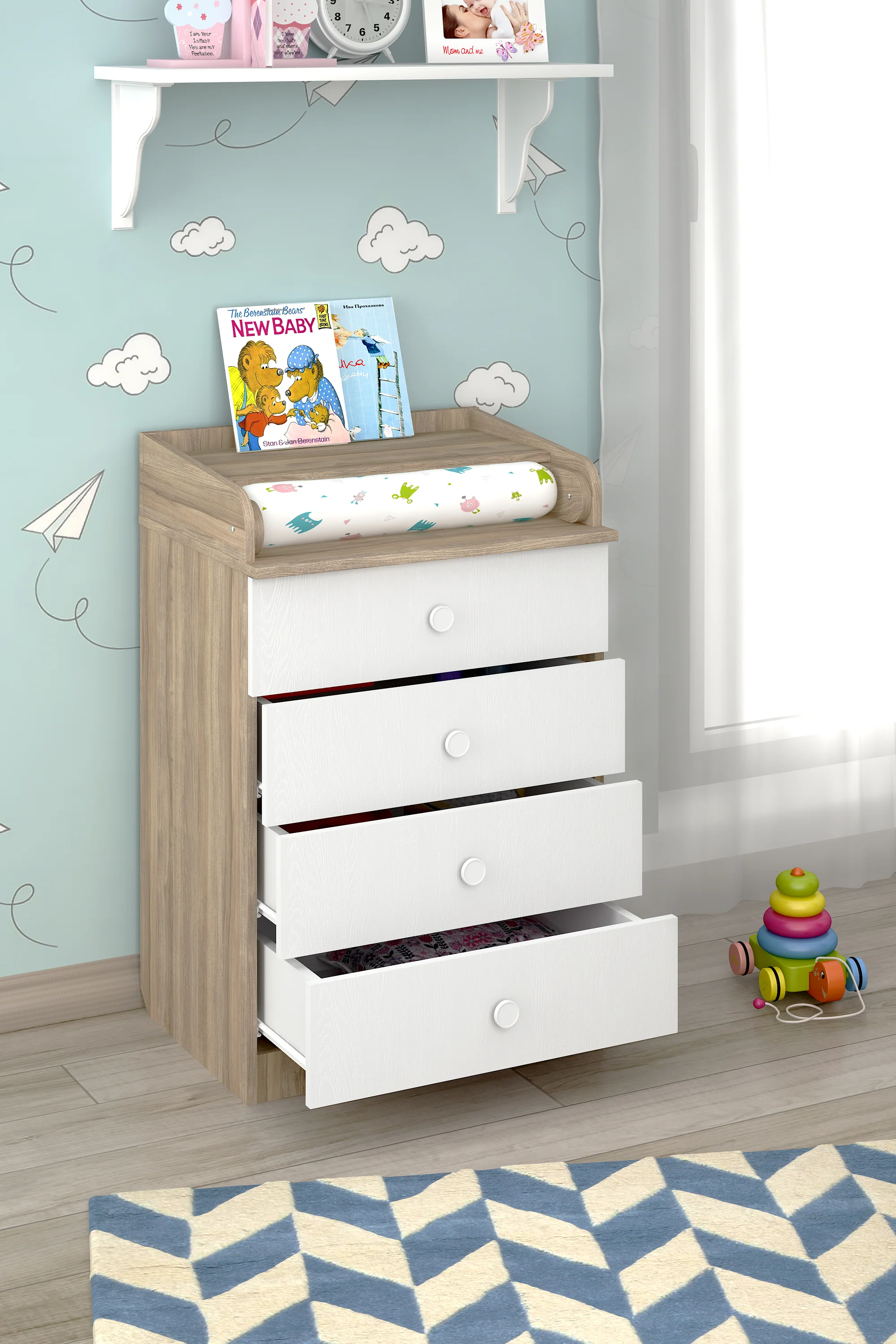 Changing dresser 600 Shefa Kids, elm-white - Image 4