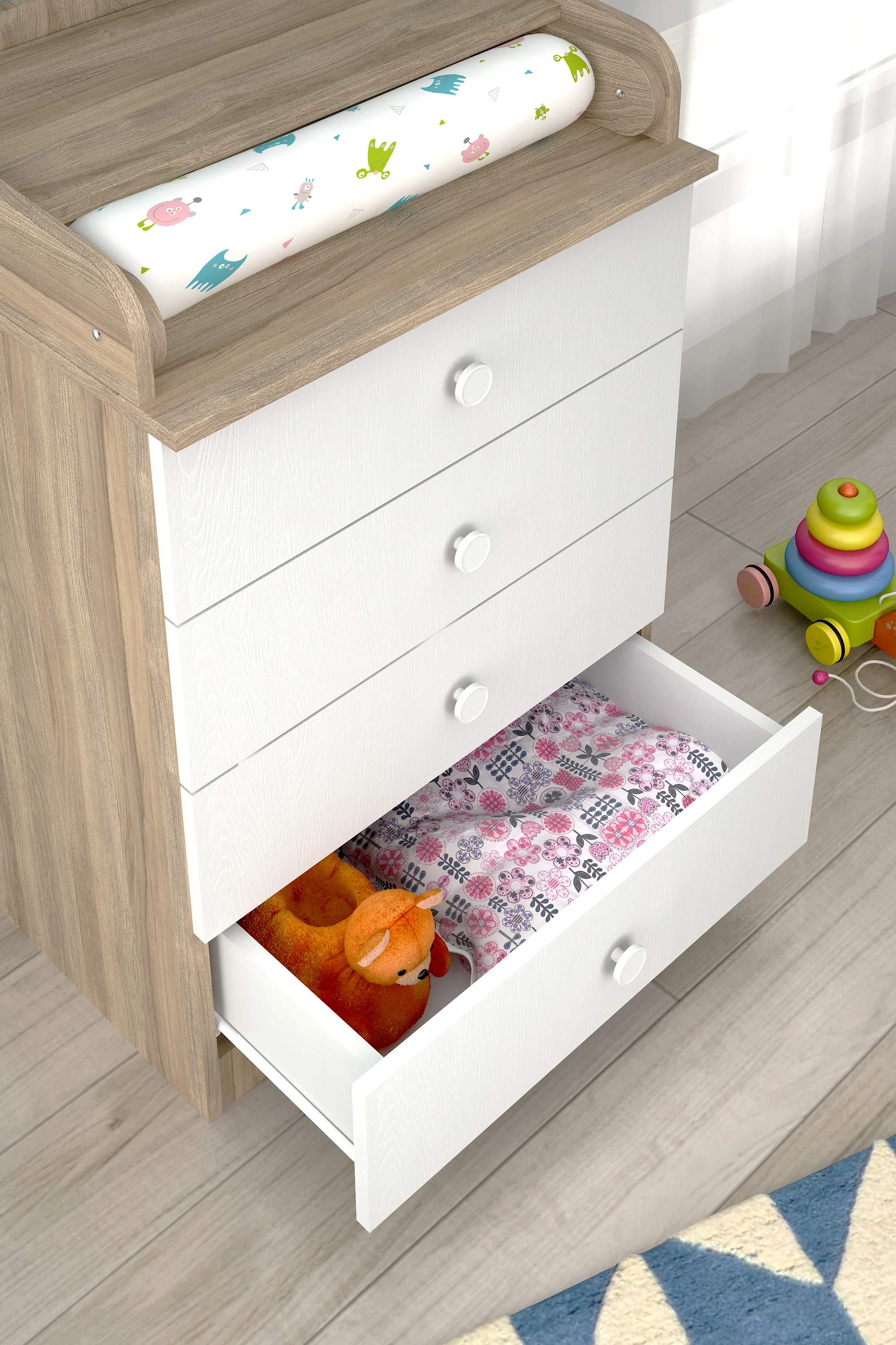 Changing dresser 600 Shefa Kids, elm-white - Image 5