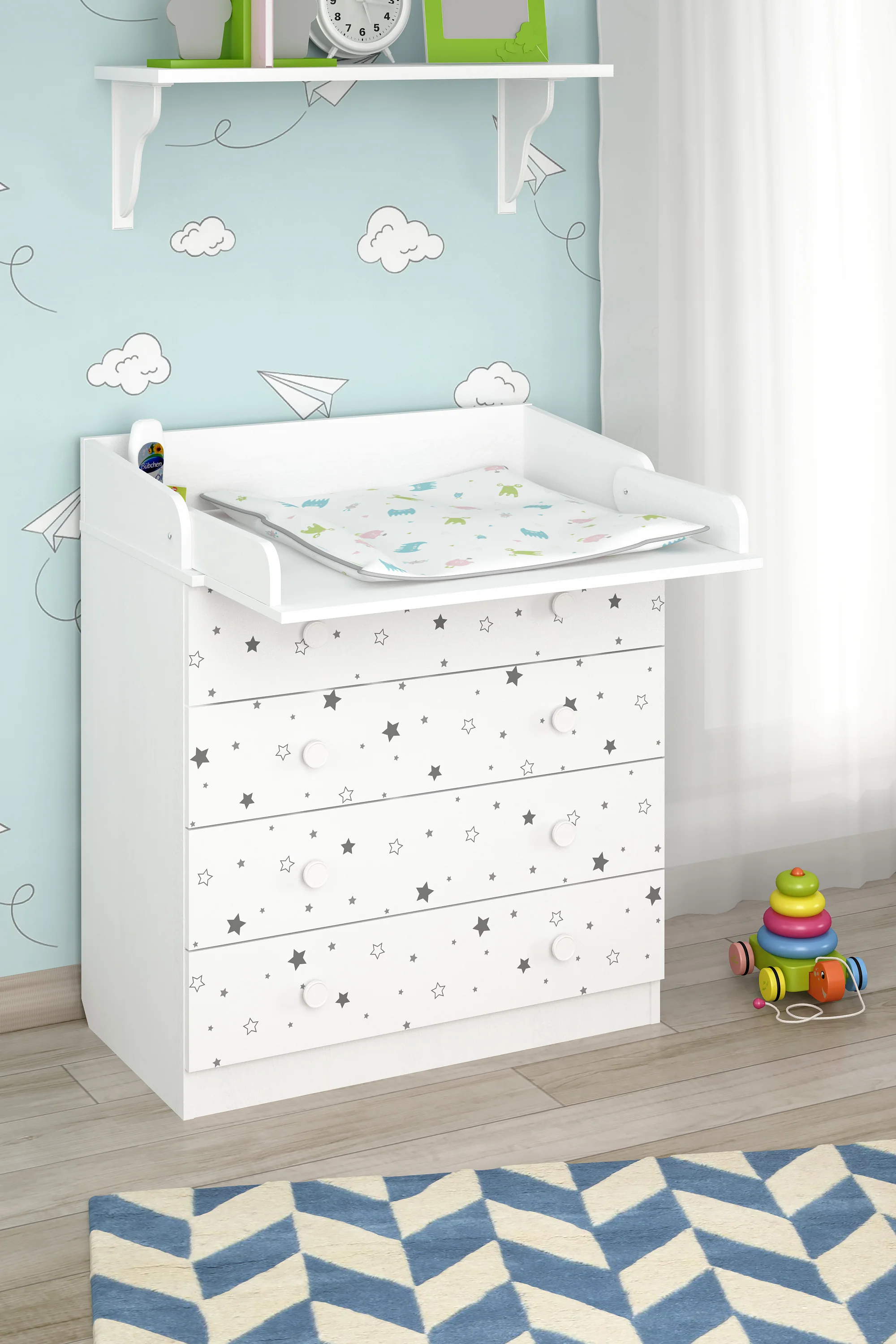 Changing dresser 800 Shefa Kids, white, Starlight - Image 4