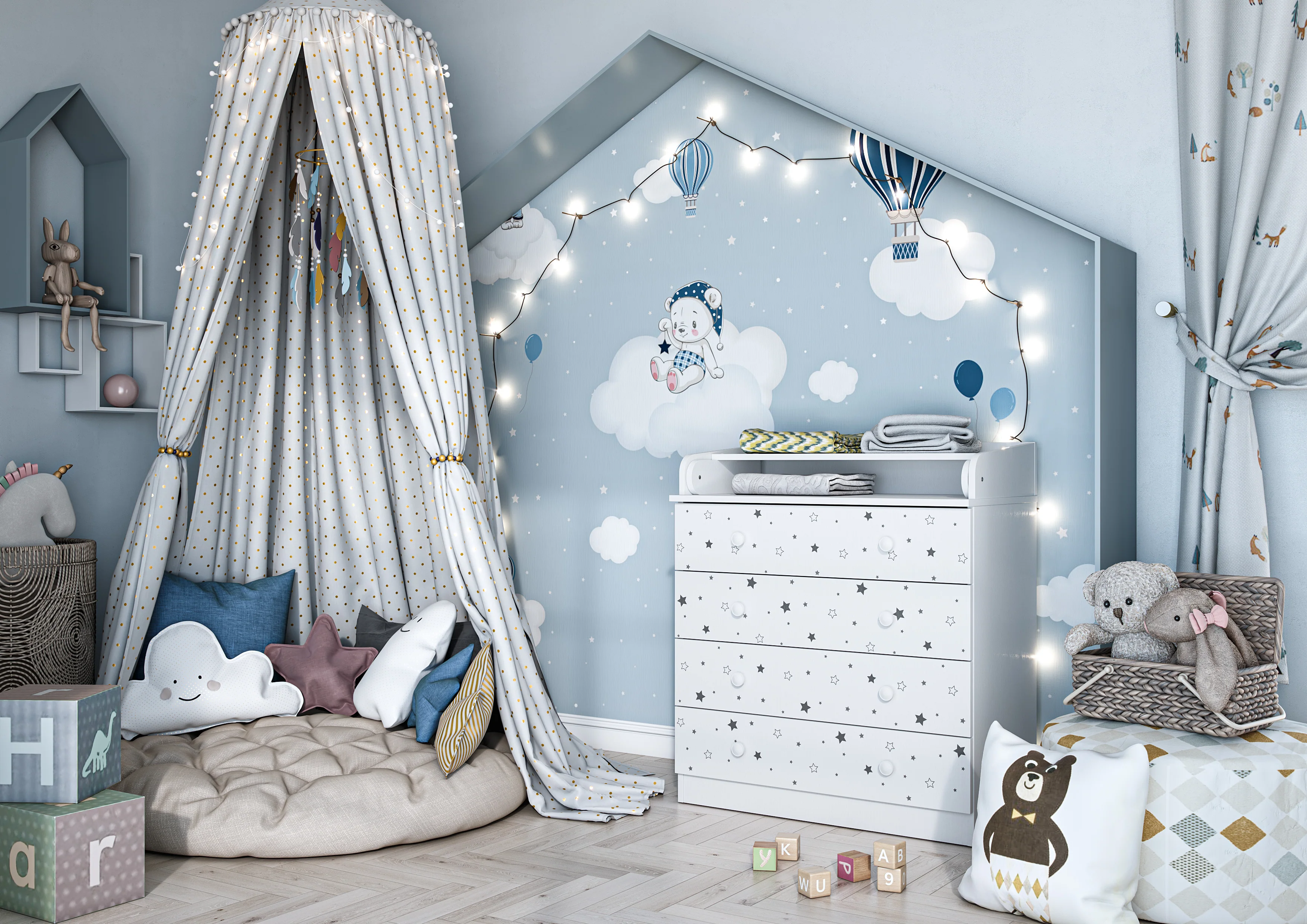 Changing dresser 800 Shefa Kids, white, Starlight - Image 7