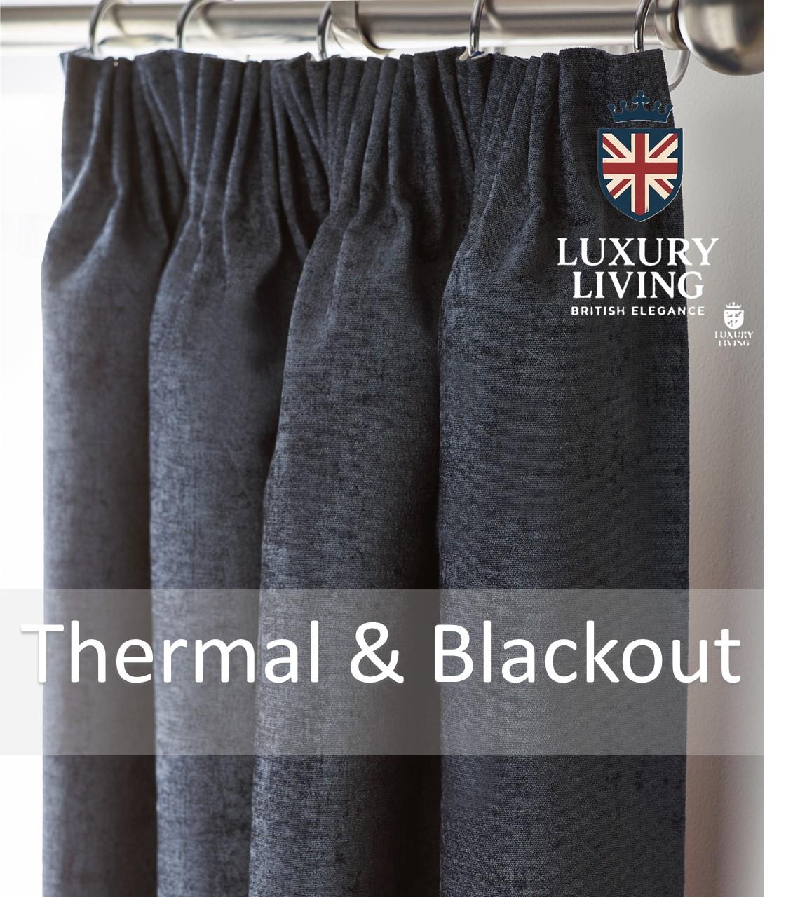 Chenille Blackout Taped Curtains Charcoal - Image 2