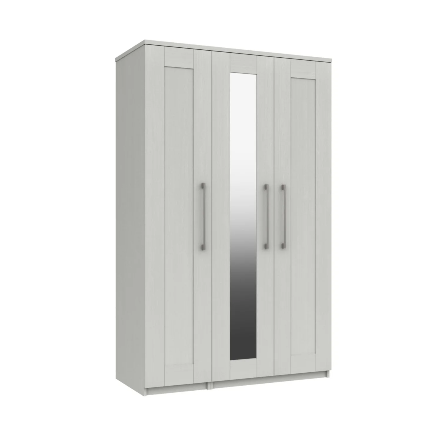Chester Ready Assembled Wardrobe with 3 Doors & Mirror - White - Image 3