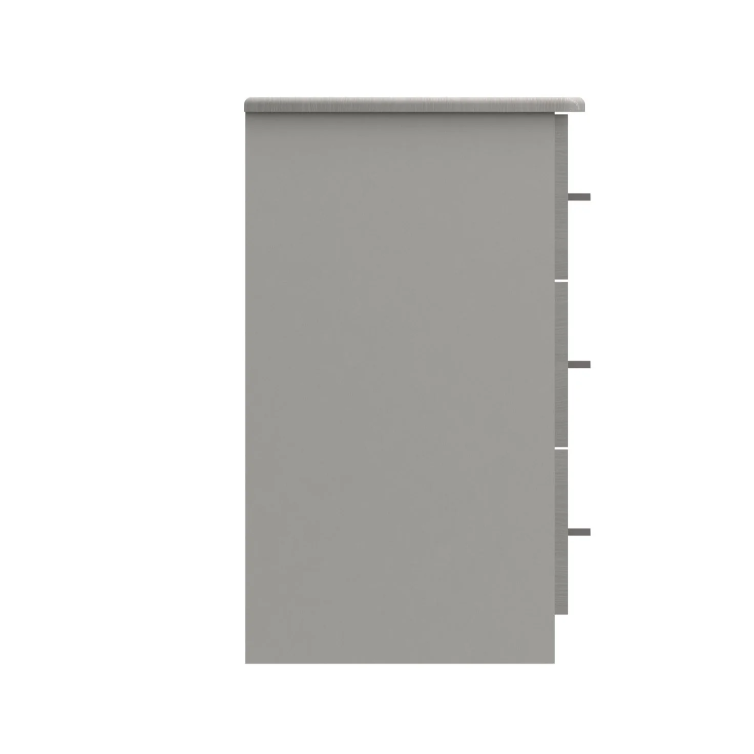 Chester Ready Assembled Bedside Table with 3 Drawers - Light Grey - Image 4