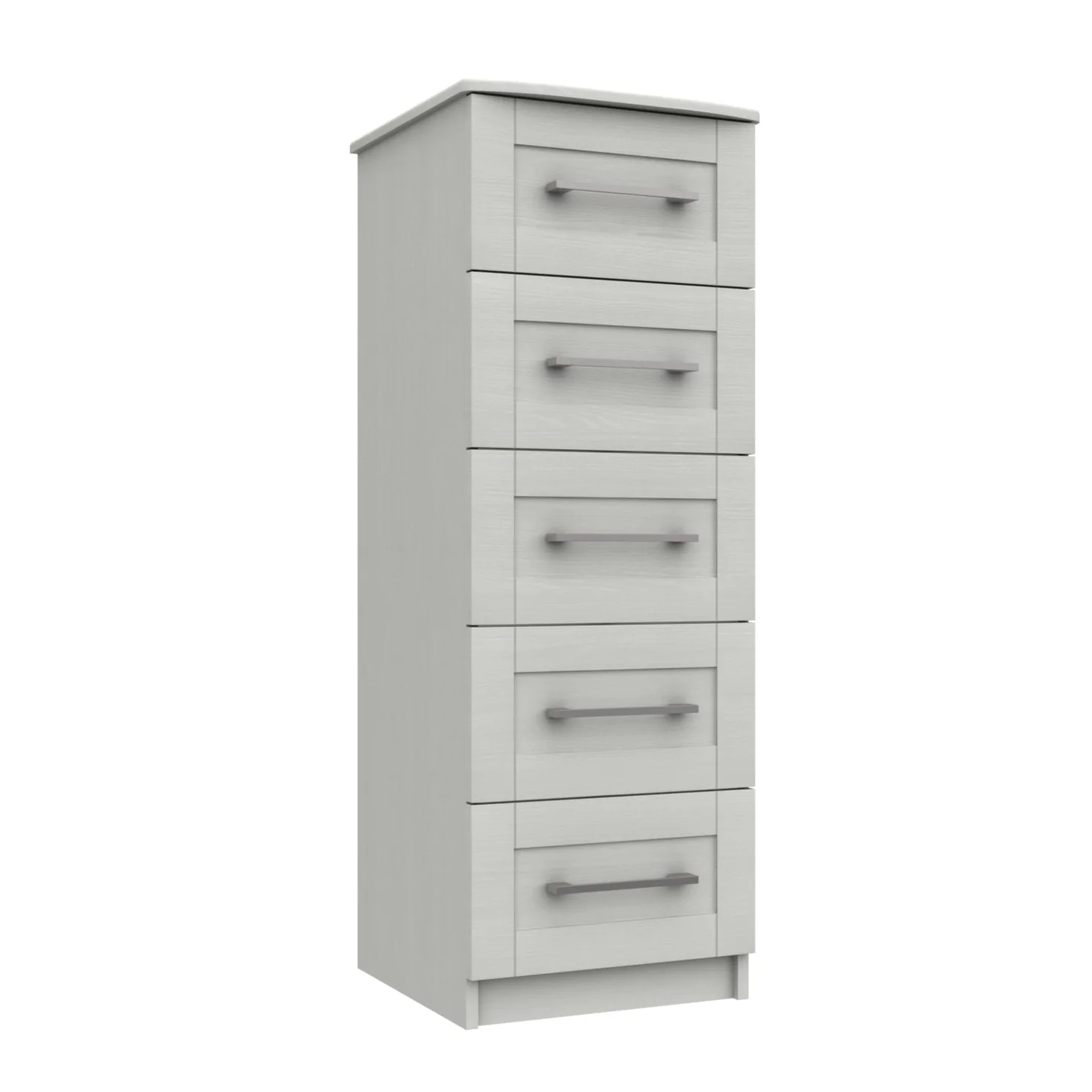 Chester Ready Assembled Chest of Drawers with 5 Drawers Tallboy - White - Image 3