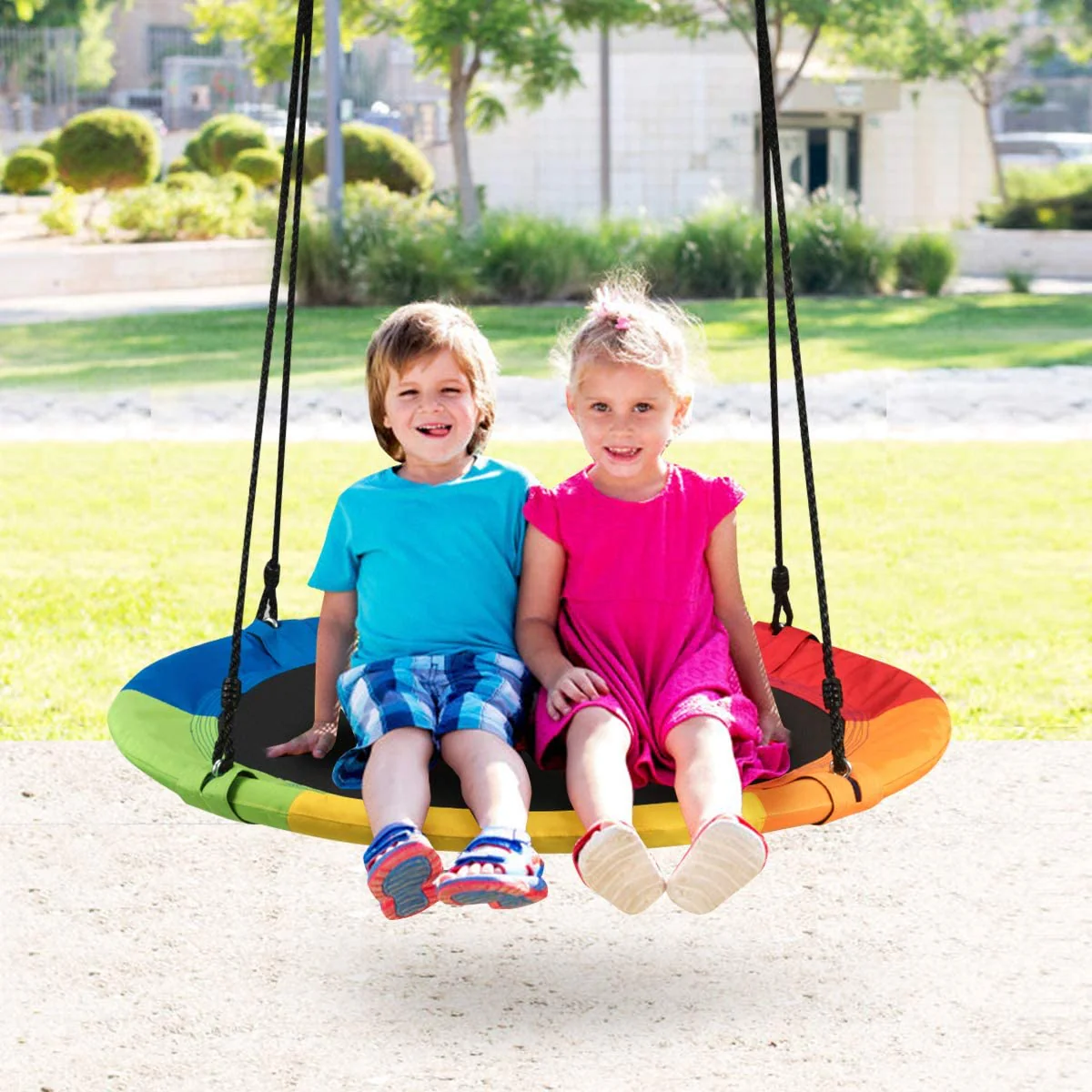 Child's Multi-Coloured Swing with Adjustable Height - Image 7