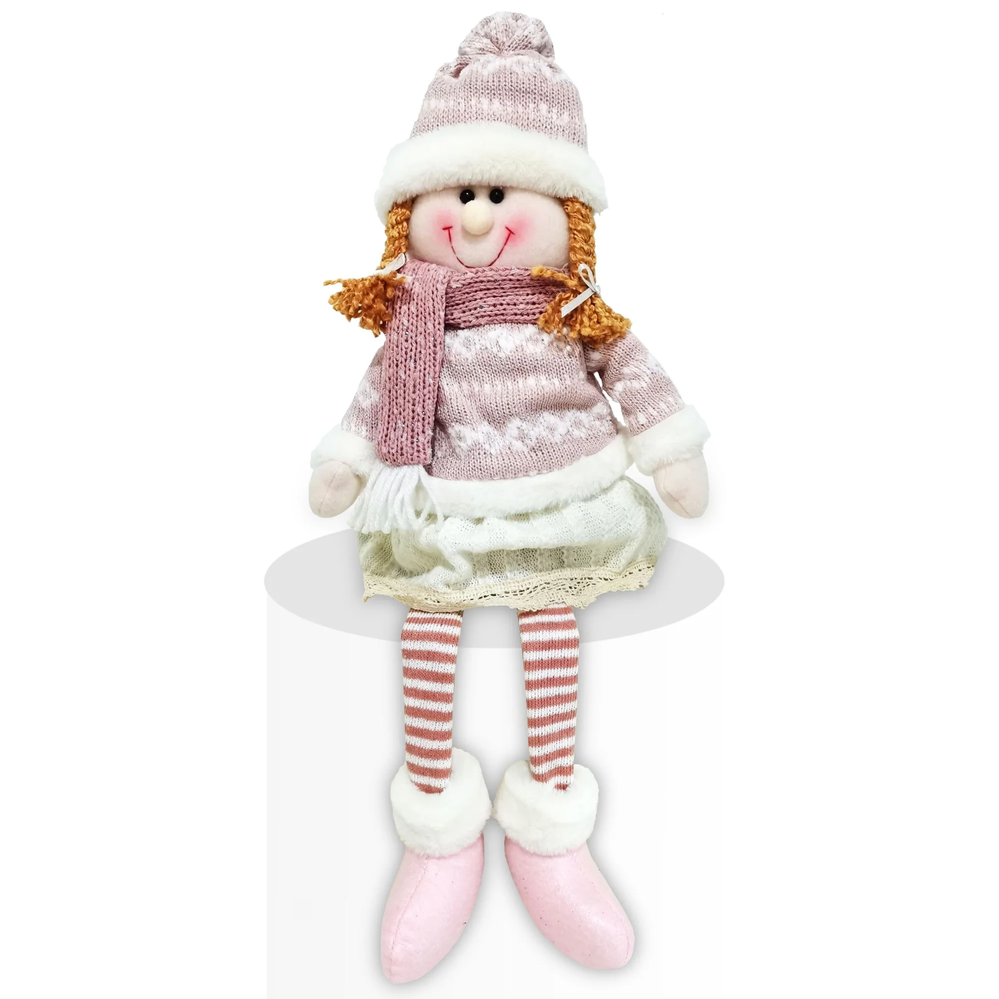 Christmas Sparkle Belle Sitting 50cm in Pink and Cream