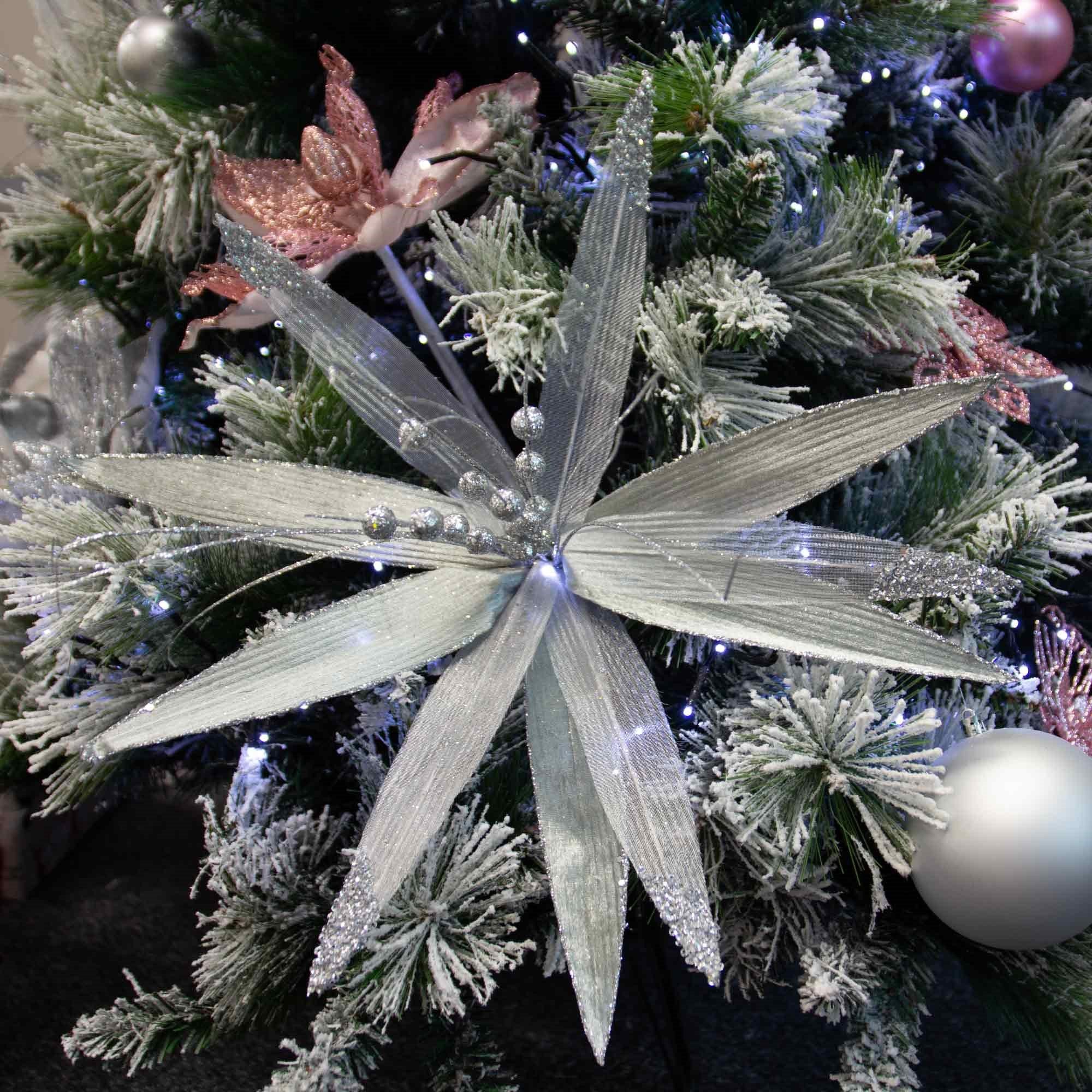 Christmas Sparkle Super Flower Decoration Glitter 45cm - Image 12