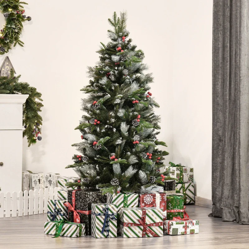 HOMCOM Christmas Time 5FT Artificial Snow Dipped Christmas Tree - Image 10