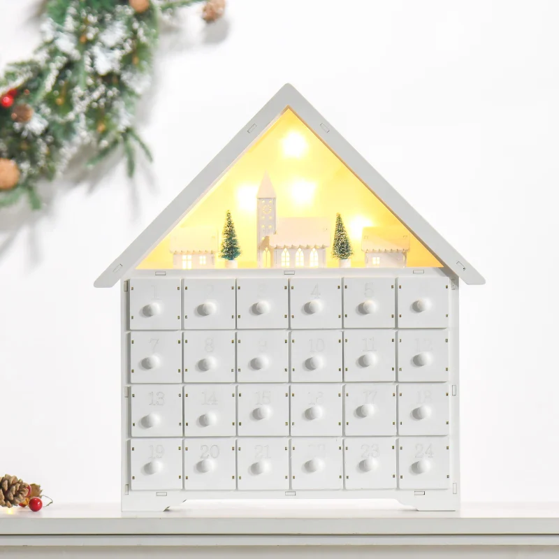 HOMCOM Christmas Advent Calendar - White - Image 10