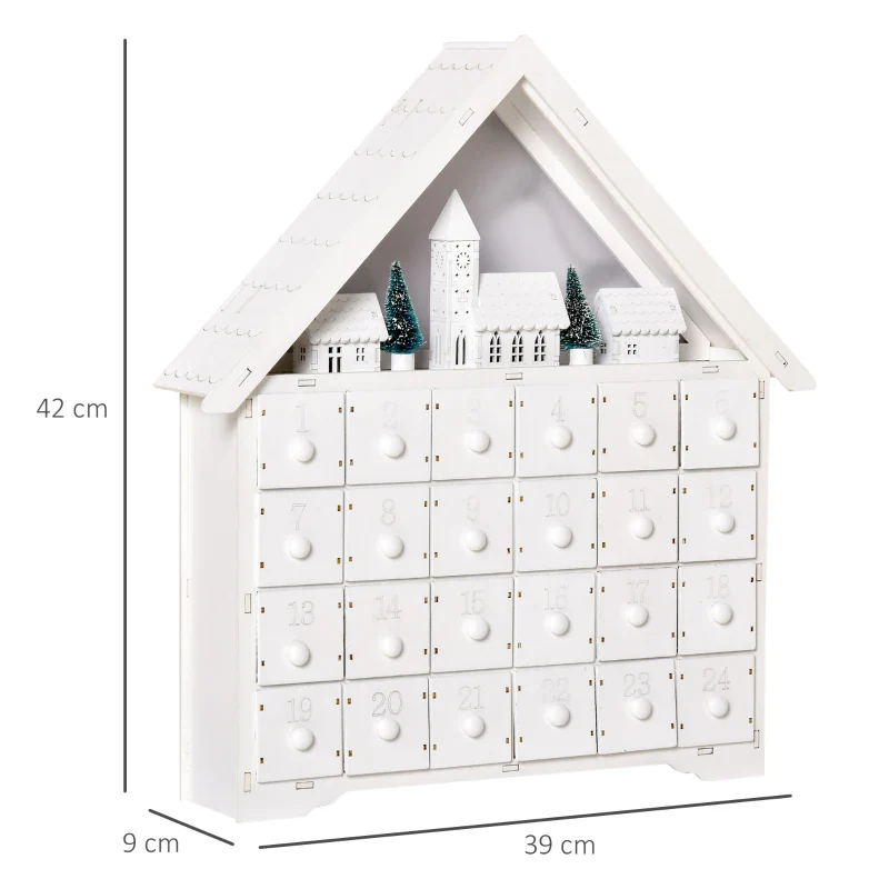 HOMCOM Christmas Advent Calendar - White - Image 3