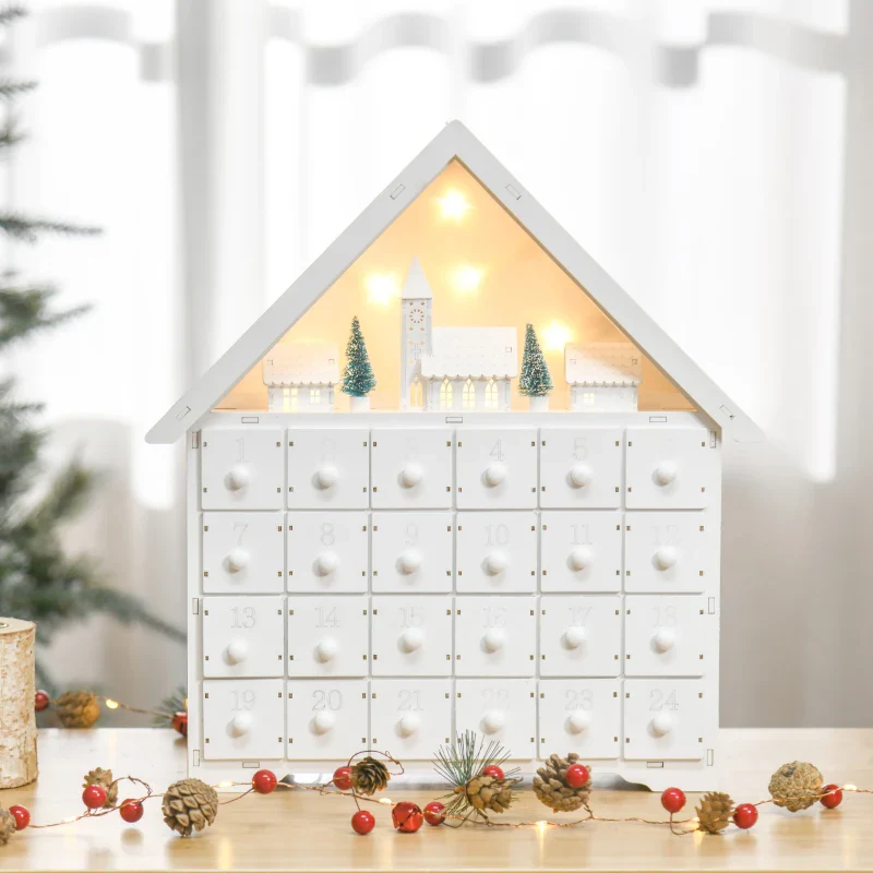 HOMCOM Christmas Advent Calendar - White - Image 7