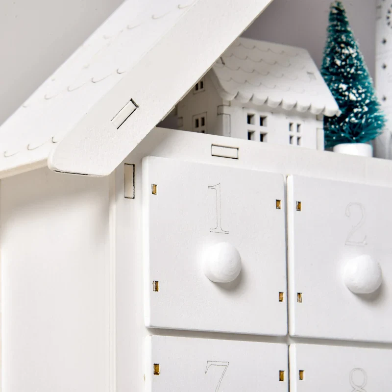 HOMCOM Christmas Advent Calendar - White - Image 9