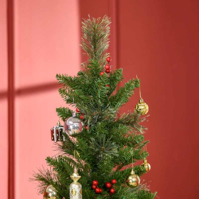 HOMCOM 1.8m Christmas Tree Slim 5' with Berries - Image 8
