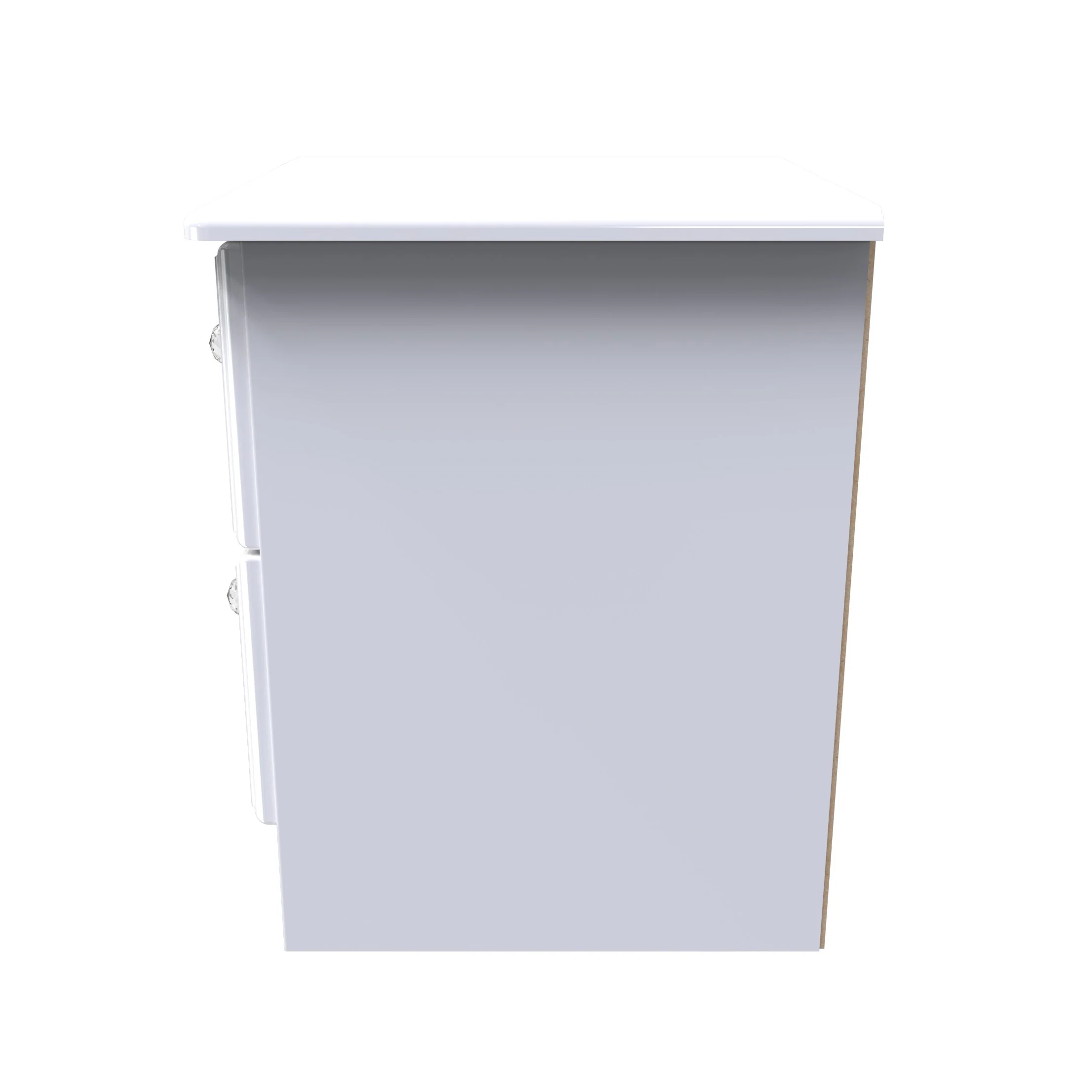 Clarence Ready Assembled 2 Drawer Bedside Cabinet in White Gloss & White - Image 5