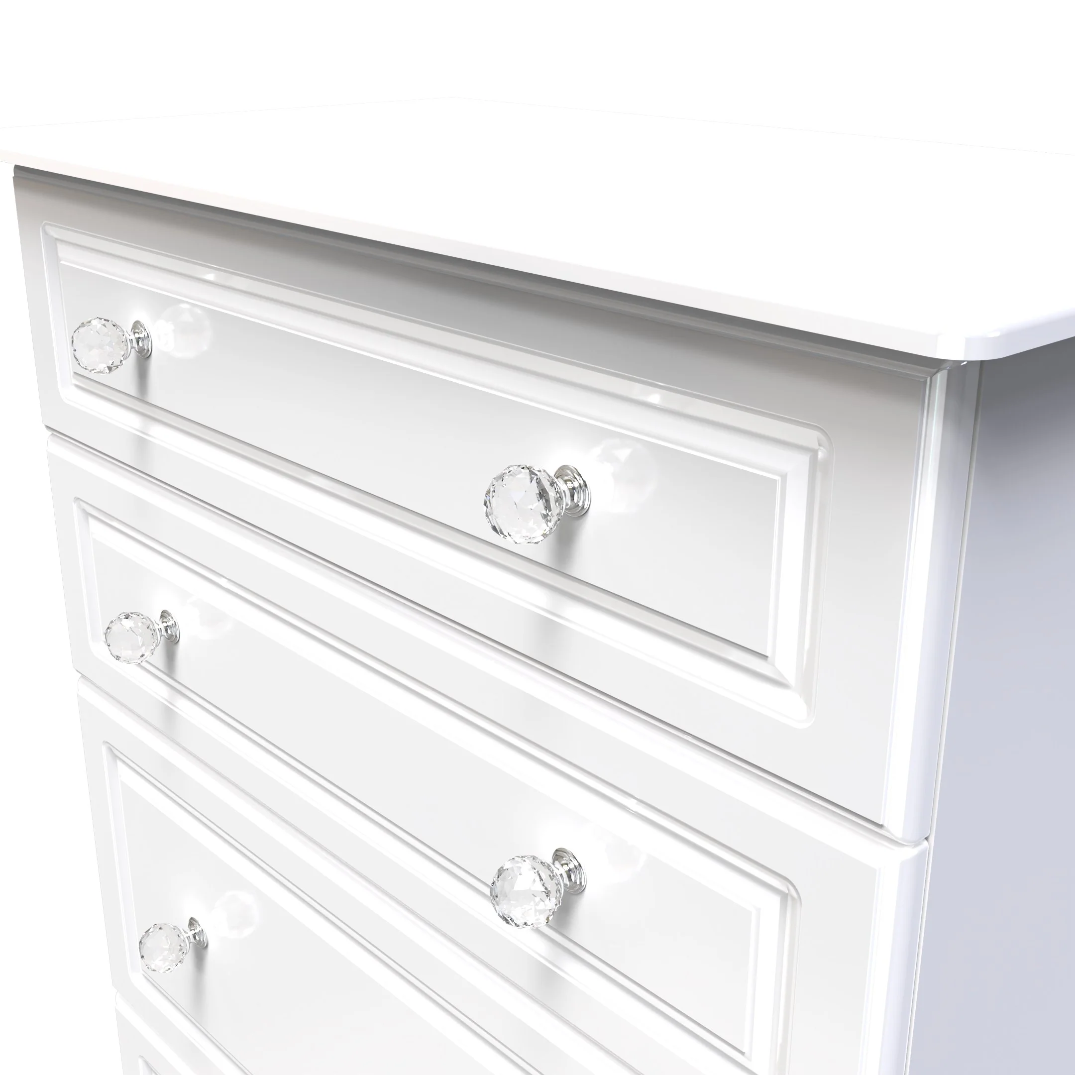 Clarence Ready Assembled 4 Drawer Deep Chest in White Gloss & White - Image 4