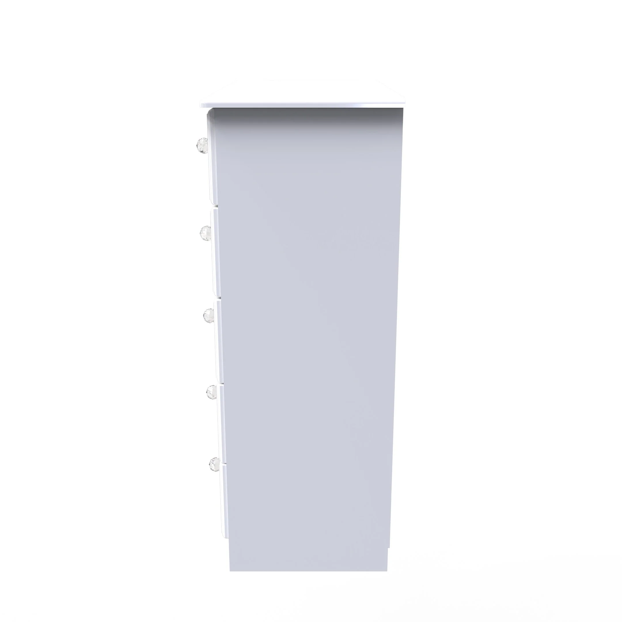 Clarence Ready Assembled 5 Drawer Chest in White Gloss & White - Image 2